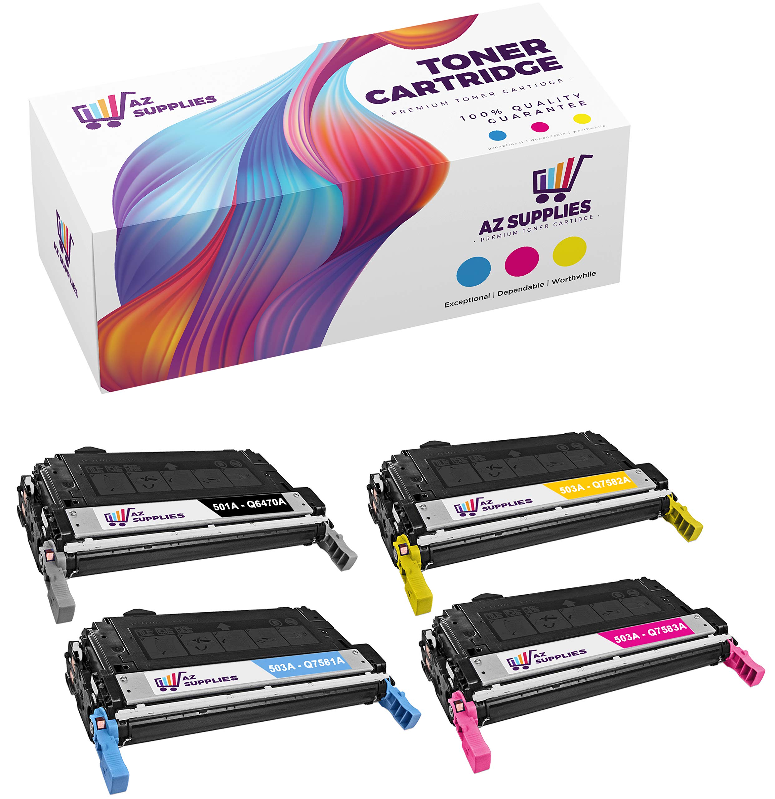 互換HP 3800 cp3505トナーカートリッジコンボ ? 4pk ( BCMY ) for 3800dn cp3505 N 3800dtn cp3505 X