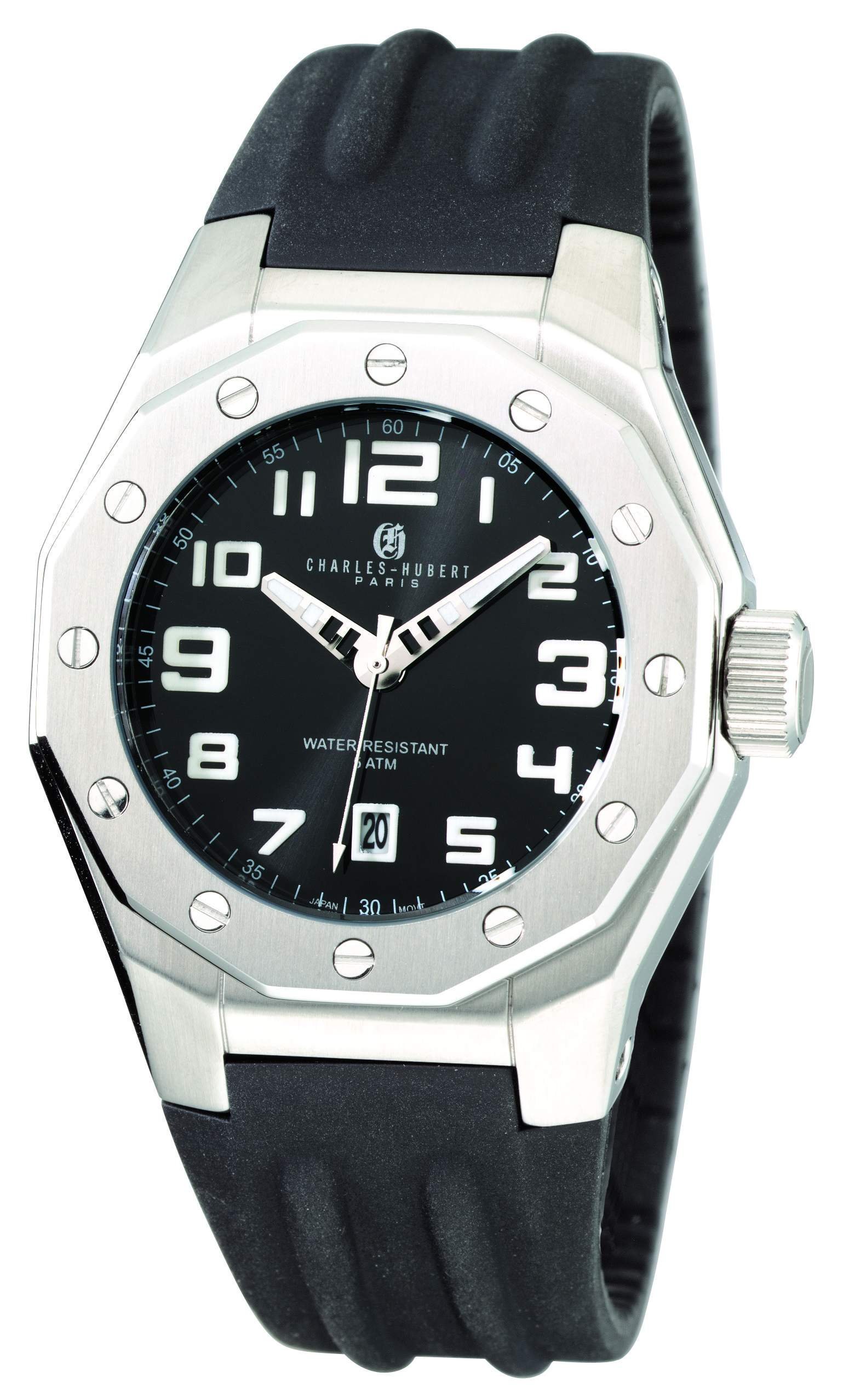 Charles-Hubert- Paris Mens Stainless Steel Case Quartz Watch #3792