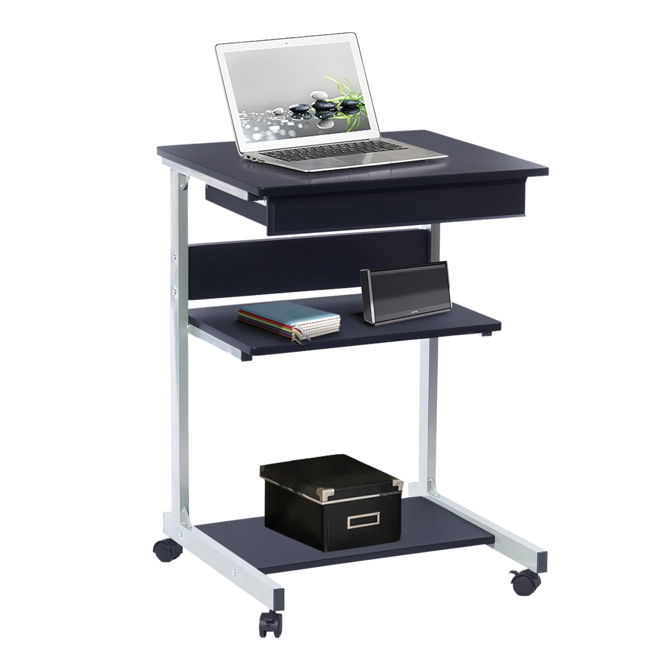 Techni Mobili Rolling Laptop Desk with Storage Graphite by BLOSSOMZ｜global研究所
