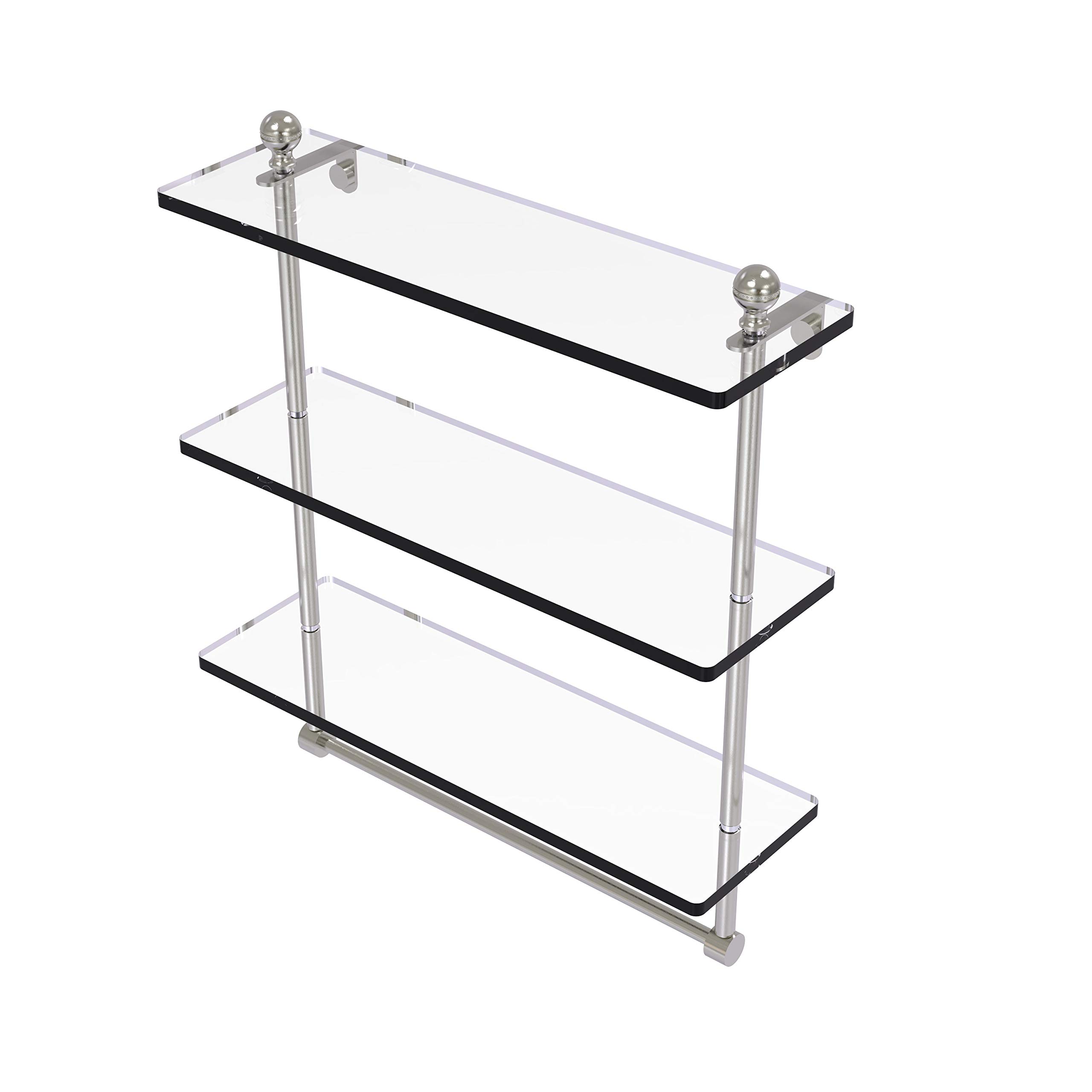 Allied Brass MA-5/16TB-SN 16 x 5 Triple Glass Shelf with TB Satin Nickel by Allied Brass｜global研究所