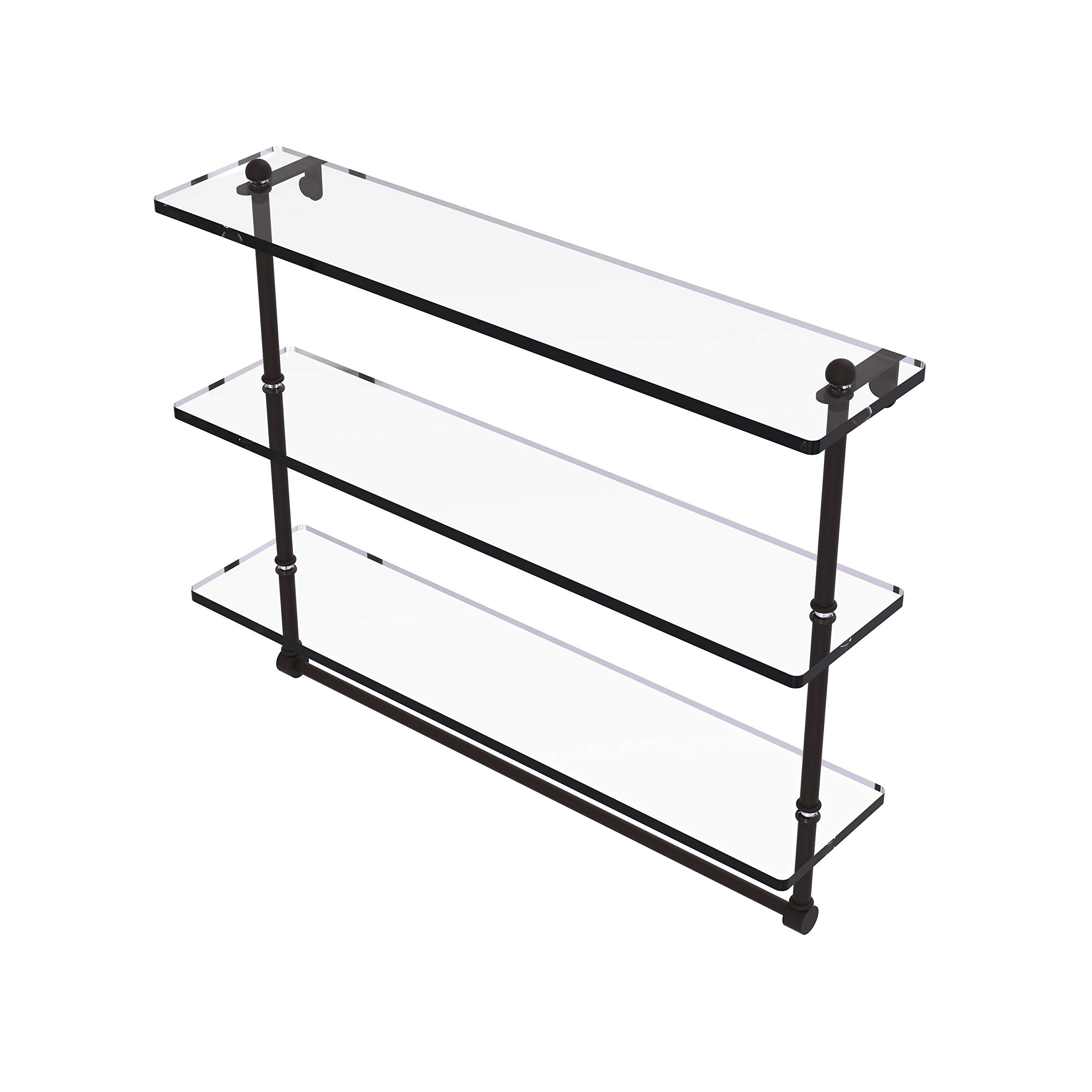 22 Inch Triple Tiered Glass Shelf with Integrated Towel Bar - PR-5/22TB-ORB|global研究所