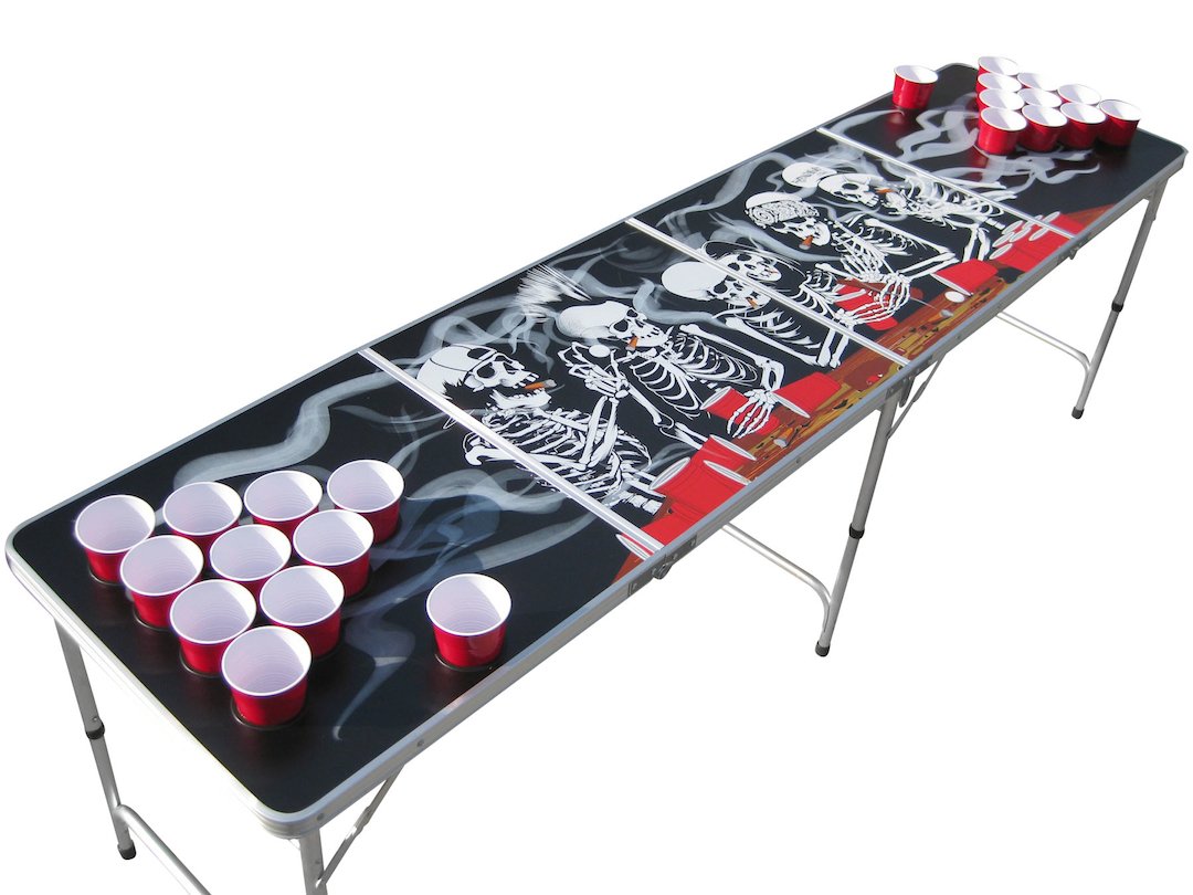 The Pong SquadボーンスケルトンBeer Pong Table with Holes|global研究所