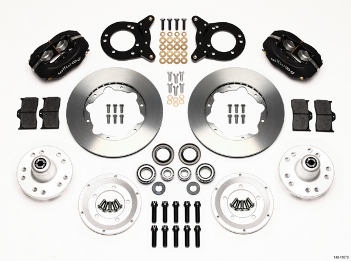 Wilwood ブレーキシステム Forged Dynalite Proシリーズ フロント 4ピストンキャリパー 11インチ プレーンアイアンローター オフセット アルミ ブラック Ford Mustang 1970-73 キット|global研究所