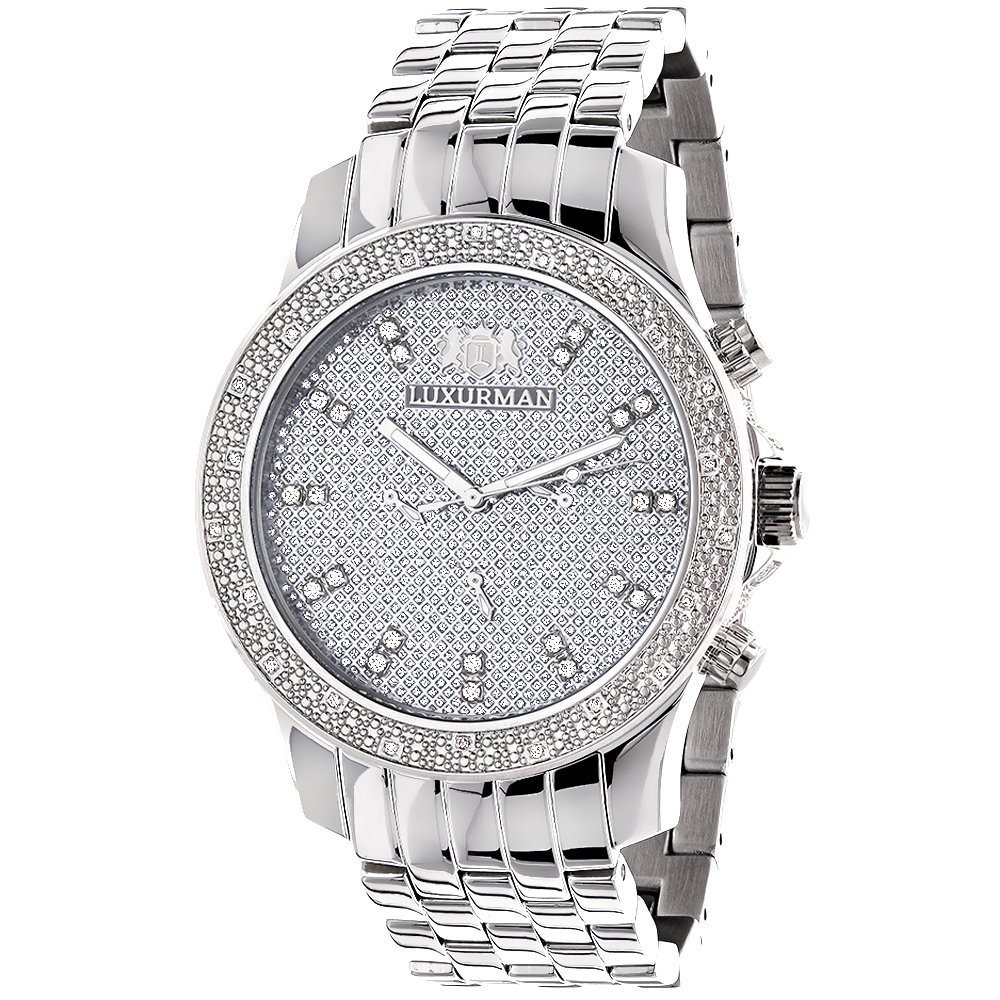 Luxurman Mens Diamond Watch 0.25 CT