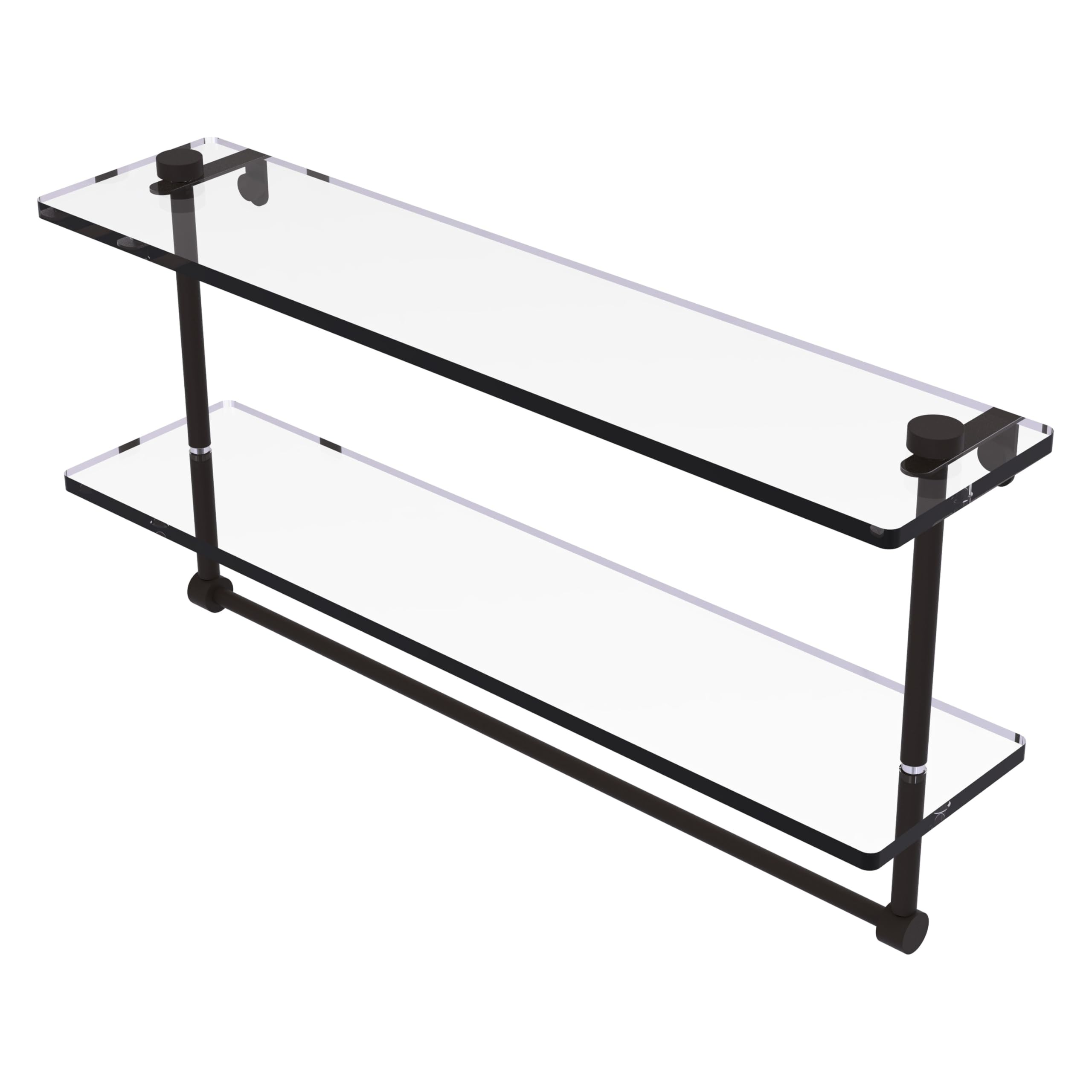 Allied Brass NS-2/22TB-ORB 22-Inch Double Glass Shelf with Towel Bar by Allied Brass
