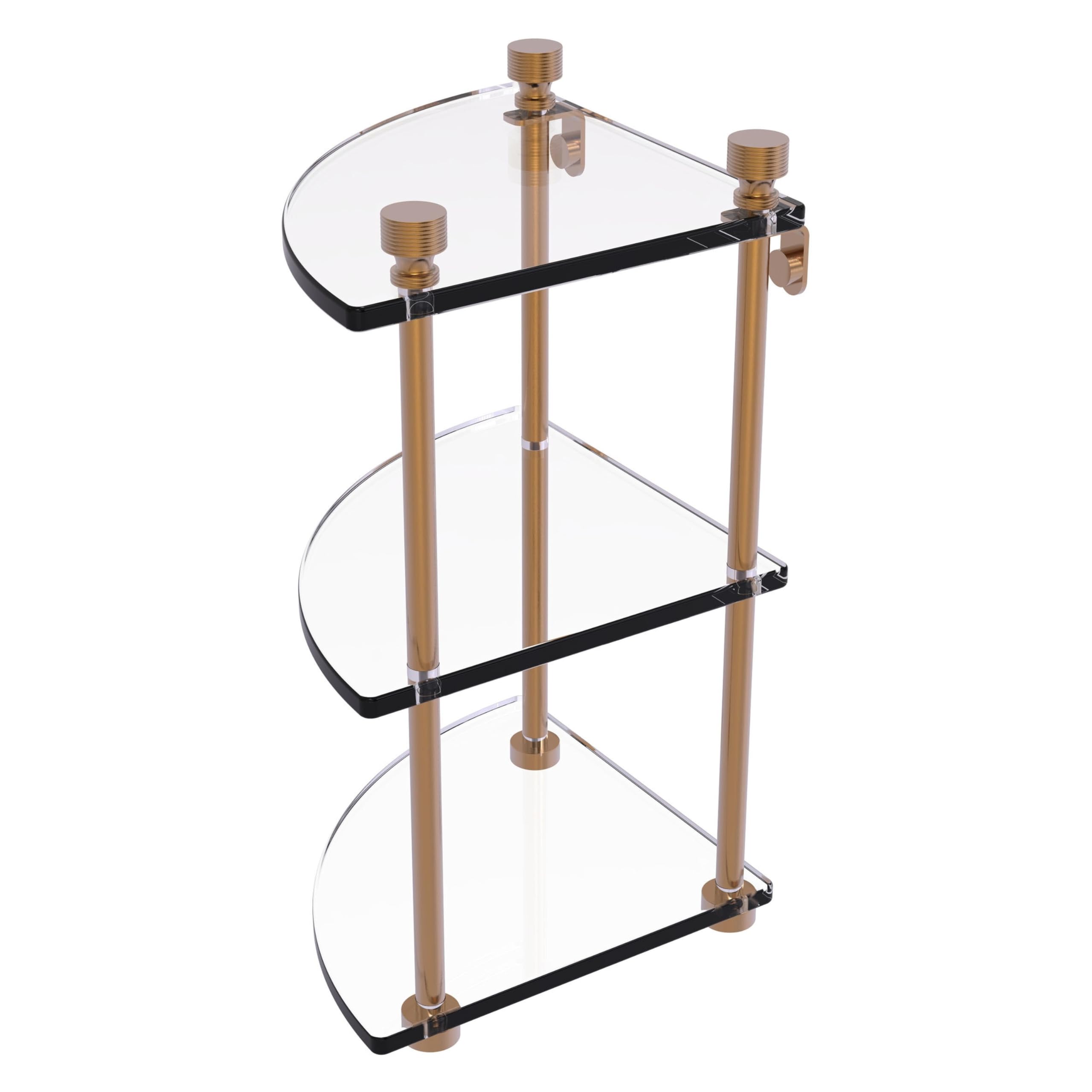 Allied Brass FT-6-BBR Triple Corner Glass Shelf Brushed Bronze