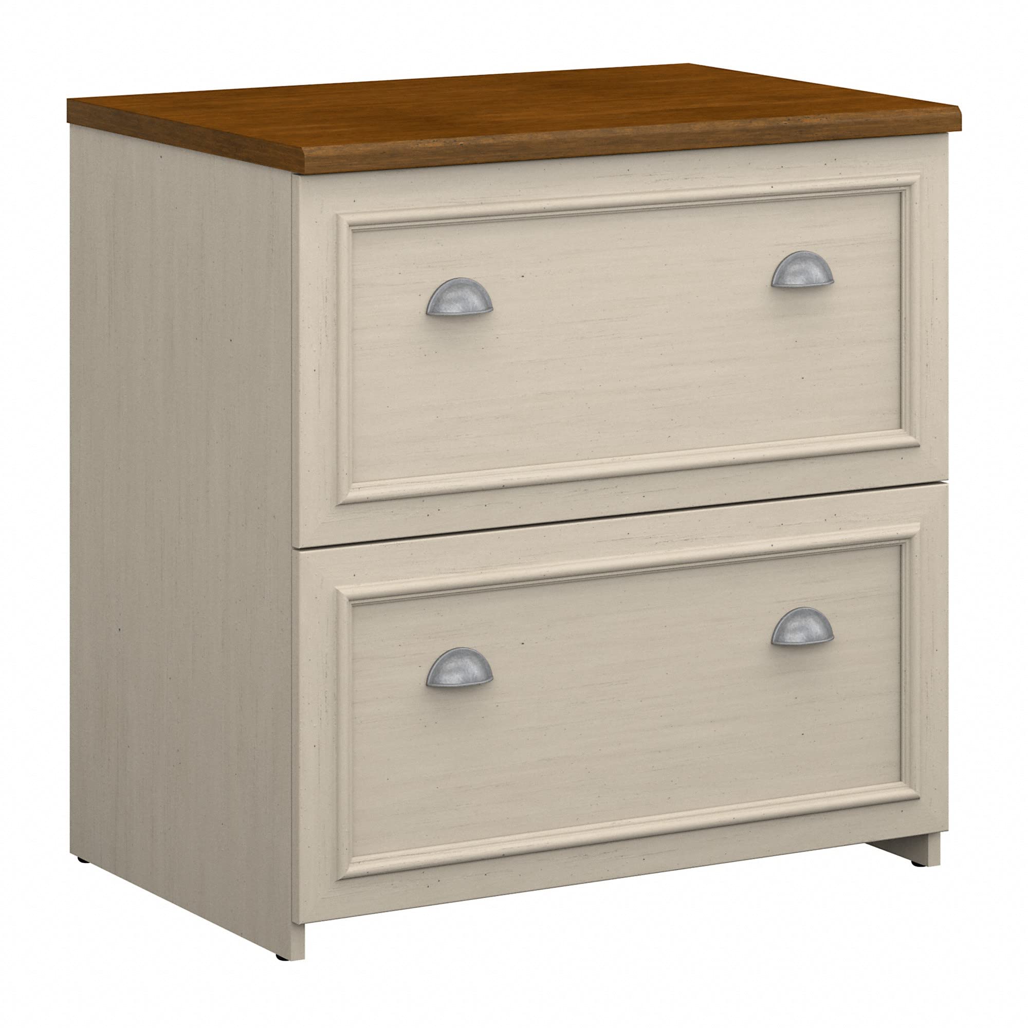 Bush Furniture 横型ファイルキャビネット アンティークピューターアクセント | フェアビューコレクション 引き出し2個 ファイリングストレージユニット ホームオフィス用 幅32インチ 長さ21インチ 高さ31インチ|global研究所