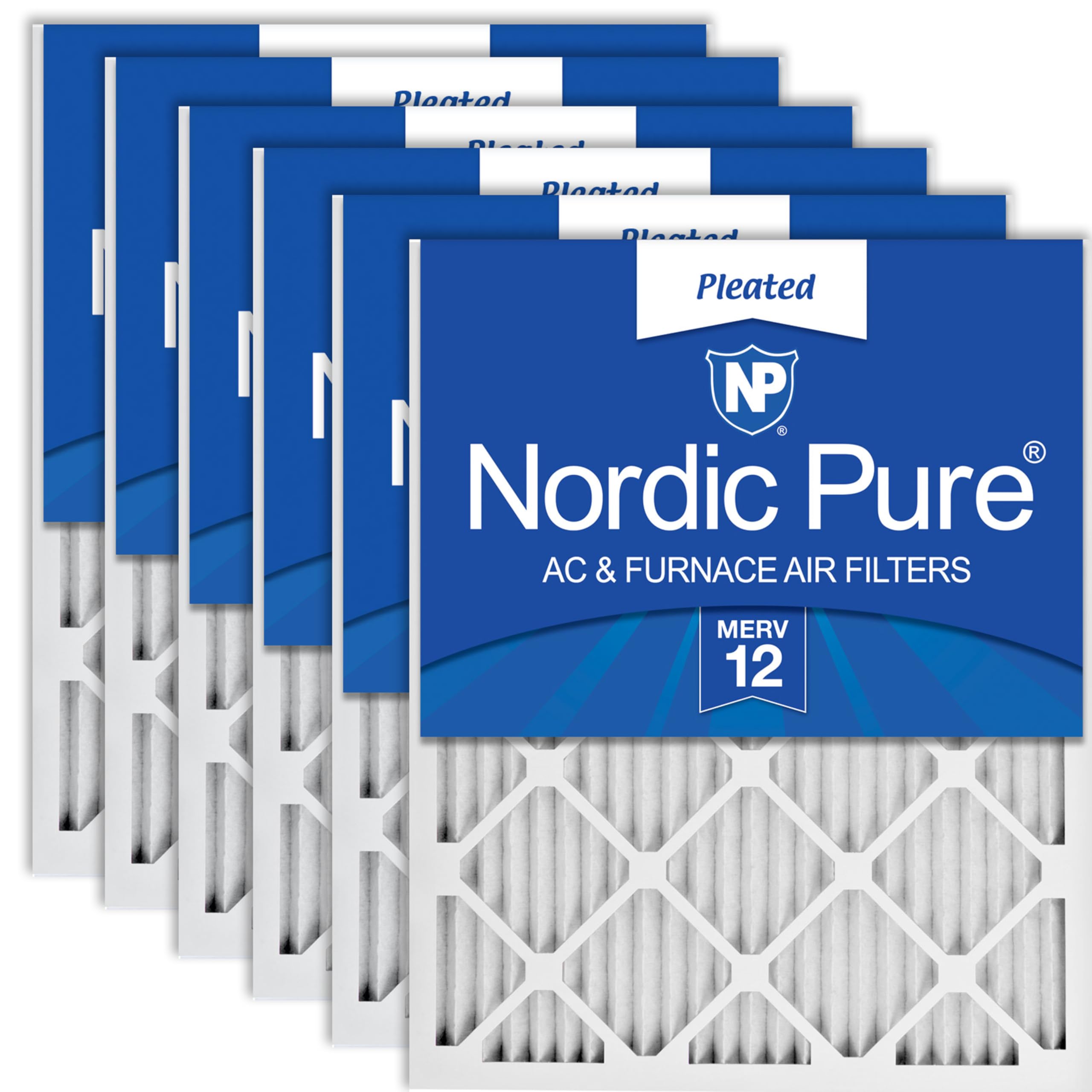 Nordic Pure MERV 12 プリーツ付きエアコンや炉のフィルター 6個入 20x25x1 20x25x1M12-6 1|global研究所