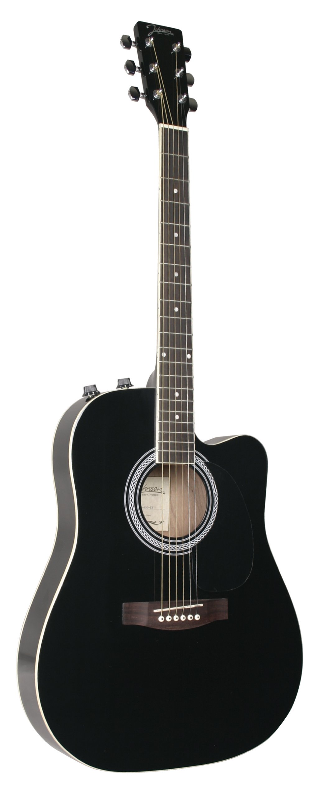Johnson ジョンソン JG-650-TB Thinbody アコースティックギター with Pickup Black アコースティックギター アコギ ギター (並行輸入)