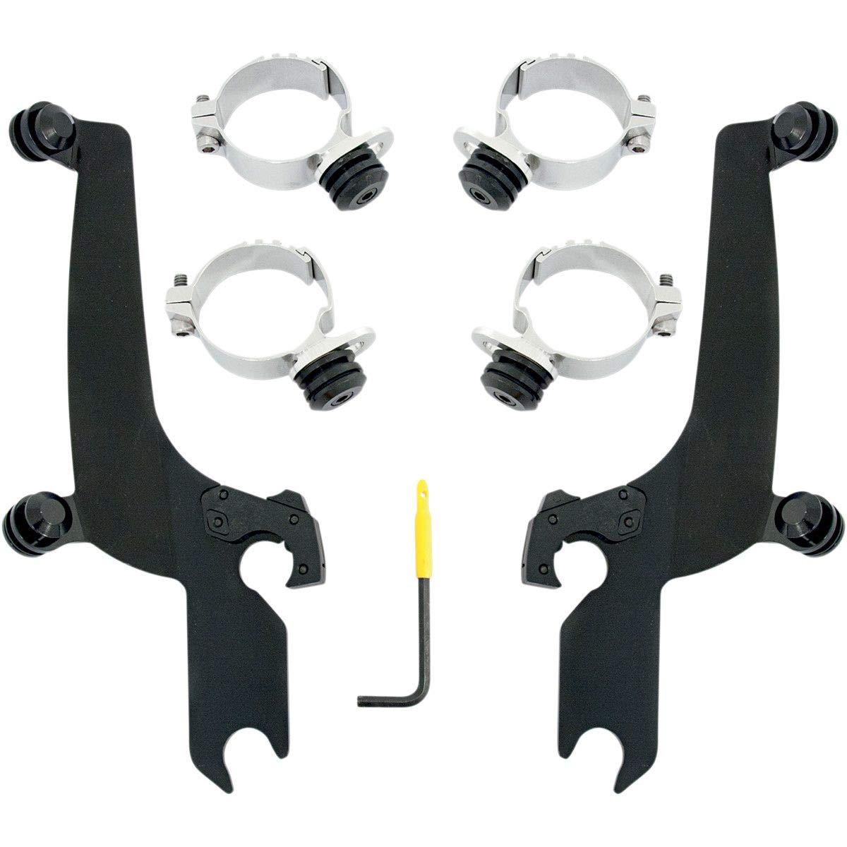 10-15 HONDA VT1300CX: Memphis Shades Trigger-Lock マウントキット (ブラック/スポーツシールド)
