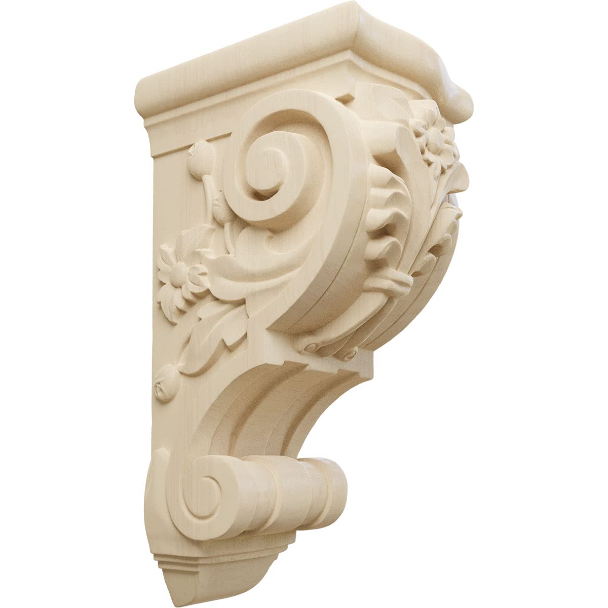 Ekena Millwork 3 3 / 4 - Inch W x 5 1 / 2インチD X 9 1 / 2インチH Small Floralコーベルの 6 1/4W x 7 5/8D x 14 1/8H COR06X07X14FLLW 1