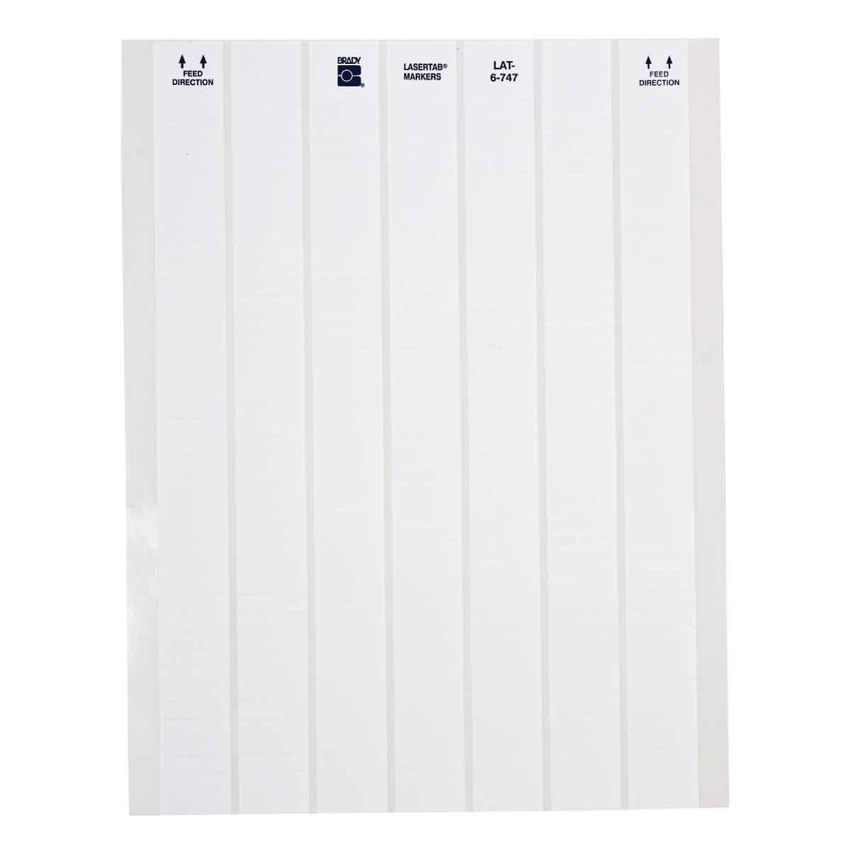 Brady LAT-6-747-10 1 Width x 0.25 Height B-747 Permanent Polyester Matte Finish White Lasertab Laser Printable Label by Brady｜global研究所
