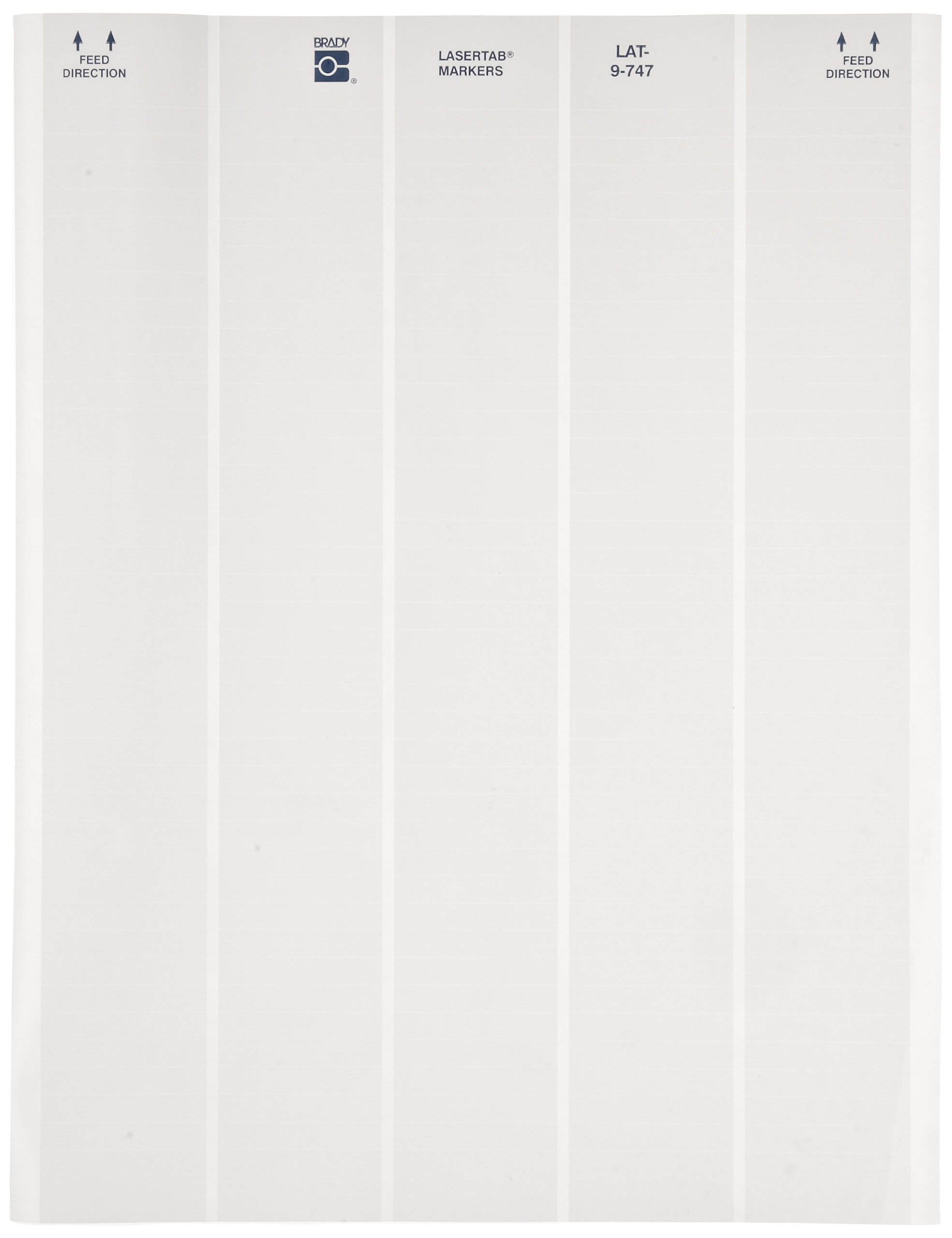 Brady LAT-9-747-10 1.5 Width x 0.25 Height B-747 Permanent Polyester Matte Finish White Lasertab Laser Printable Label by Brady