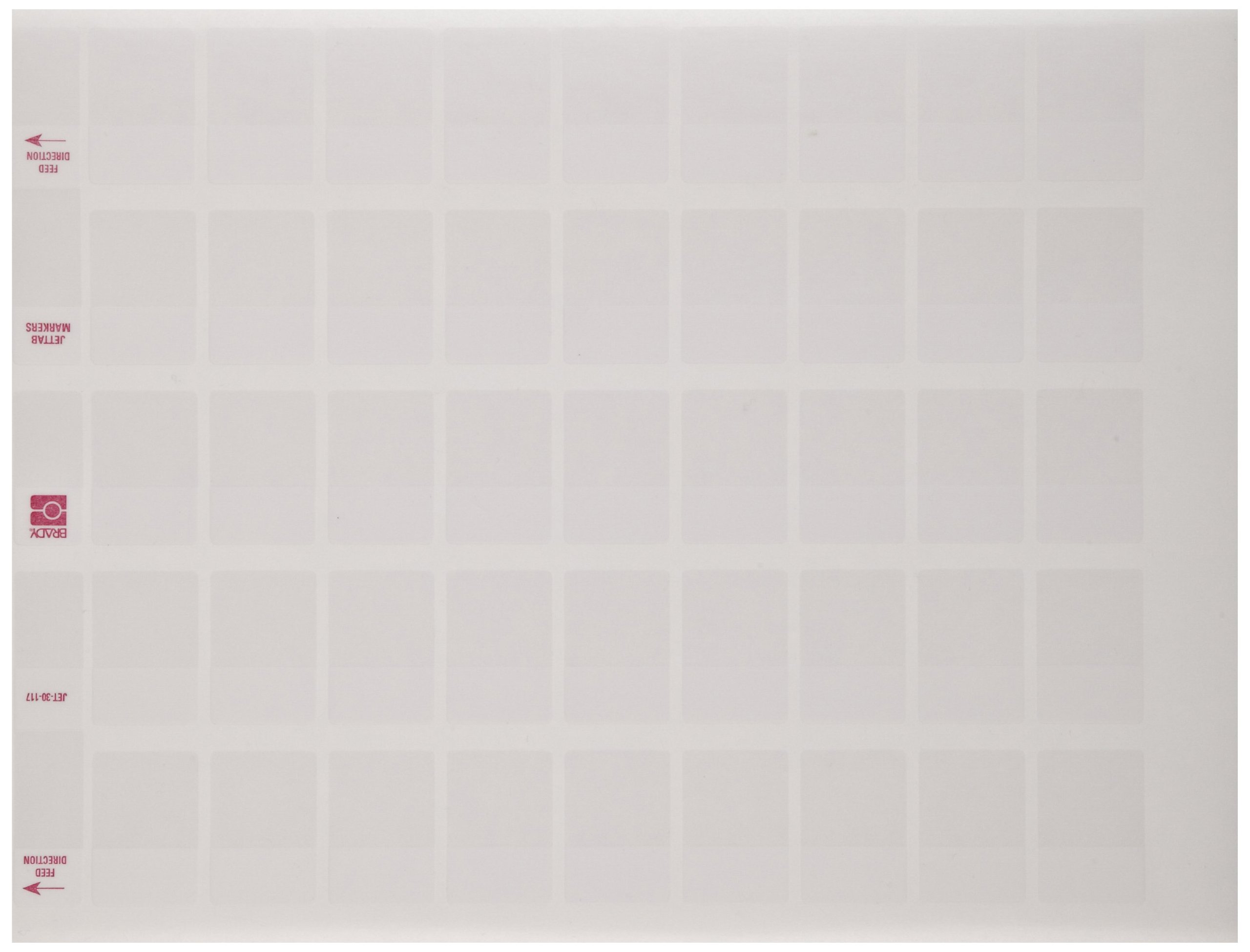 Brady JET-30-117-2 0.95 Width x 1.38 Height B-117 Self-Laminating Vinyl White/Translucent Ink Jet Printable Label by Brady