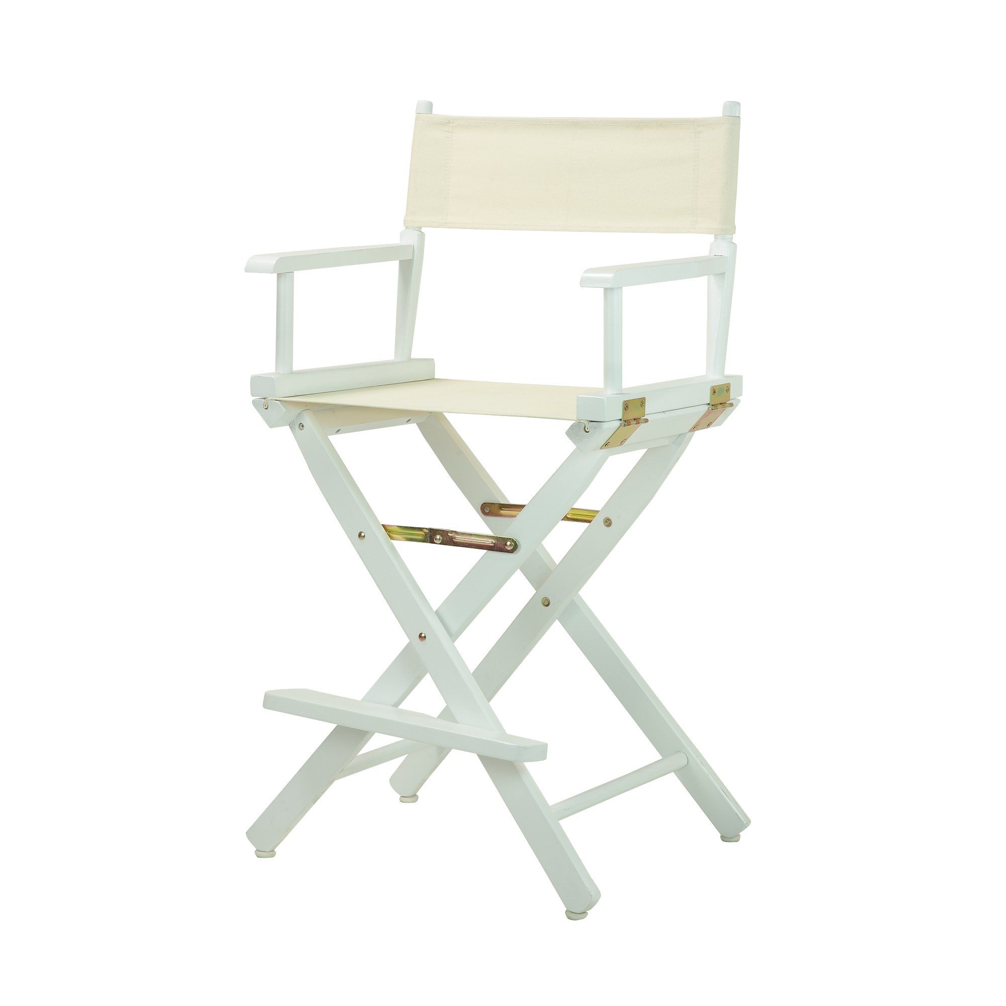 Casual Home White Frame Canvas Director Chair 60cm Natural/Wheat