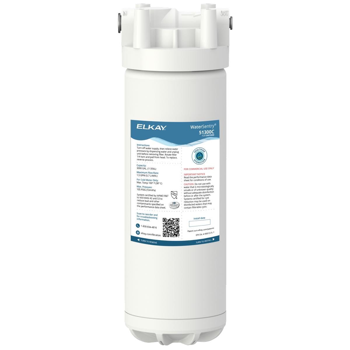 Elkay EWF3000 WaterSentryプラスフィルターキット Elkay EZH2Oボトルフィラー用 - 該当なし