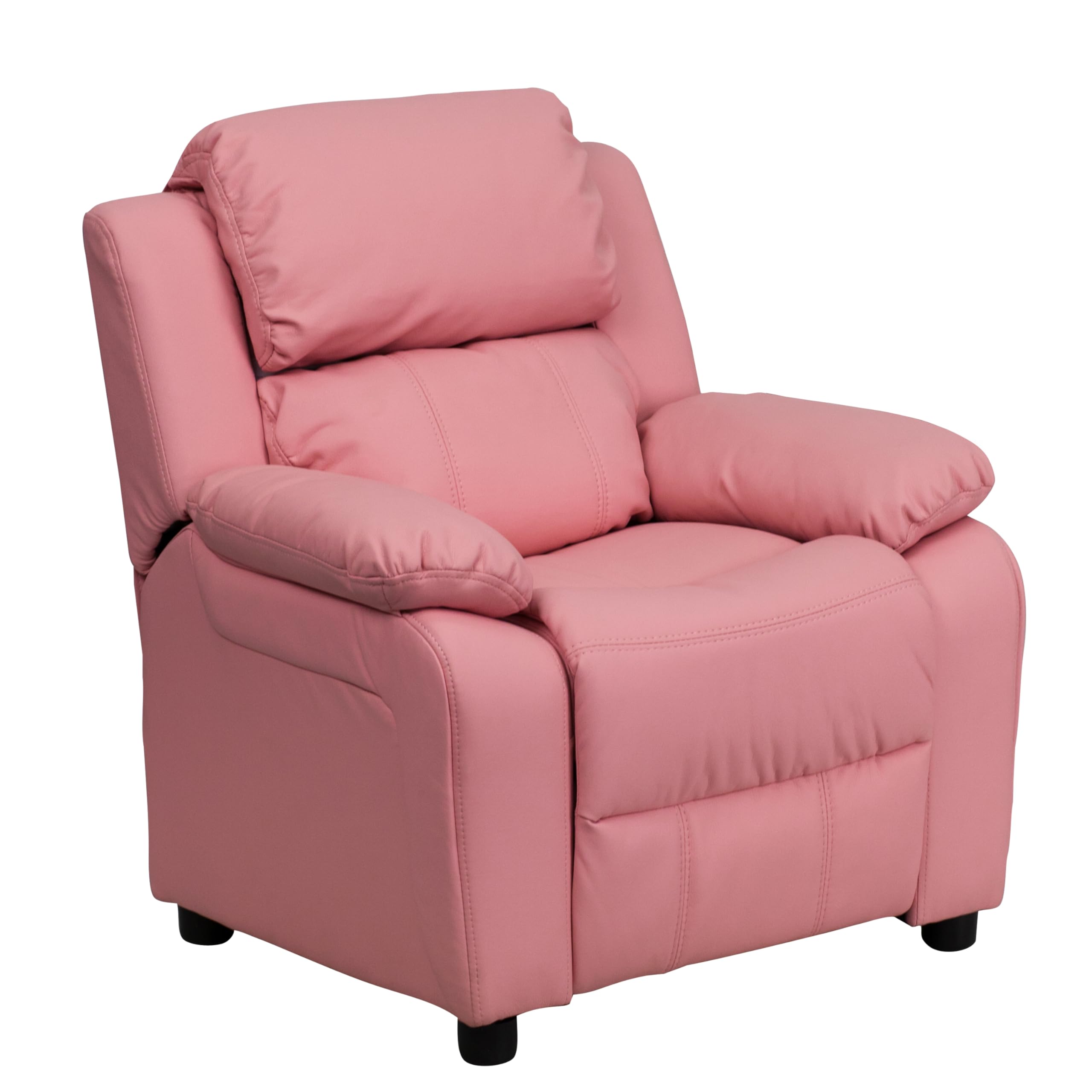 デラックスHeavilyパッド入りContemporaryピンクビニール子供用リクライニングストレージArms [ bt-7985-kid-pink-gg ] byフラッシュ家具