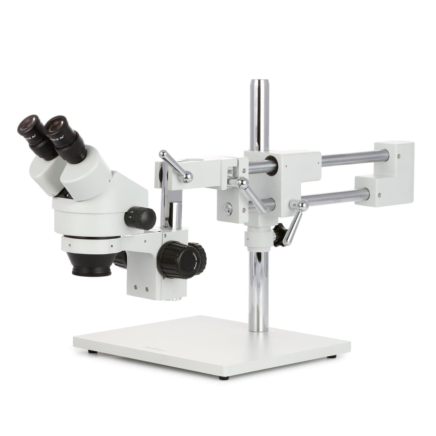 AmScope プロフェッショナル両眼ステレオズーム顕微鏡、WH10x接眼レンズ、7X-45X倍率、0.7X-4.5Xズーム目的、双腕ブームスタンド|global研究所