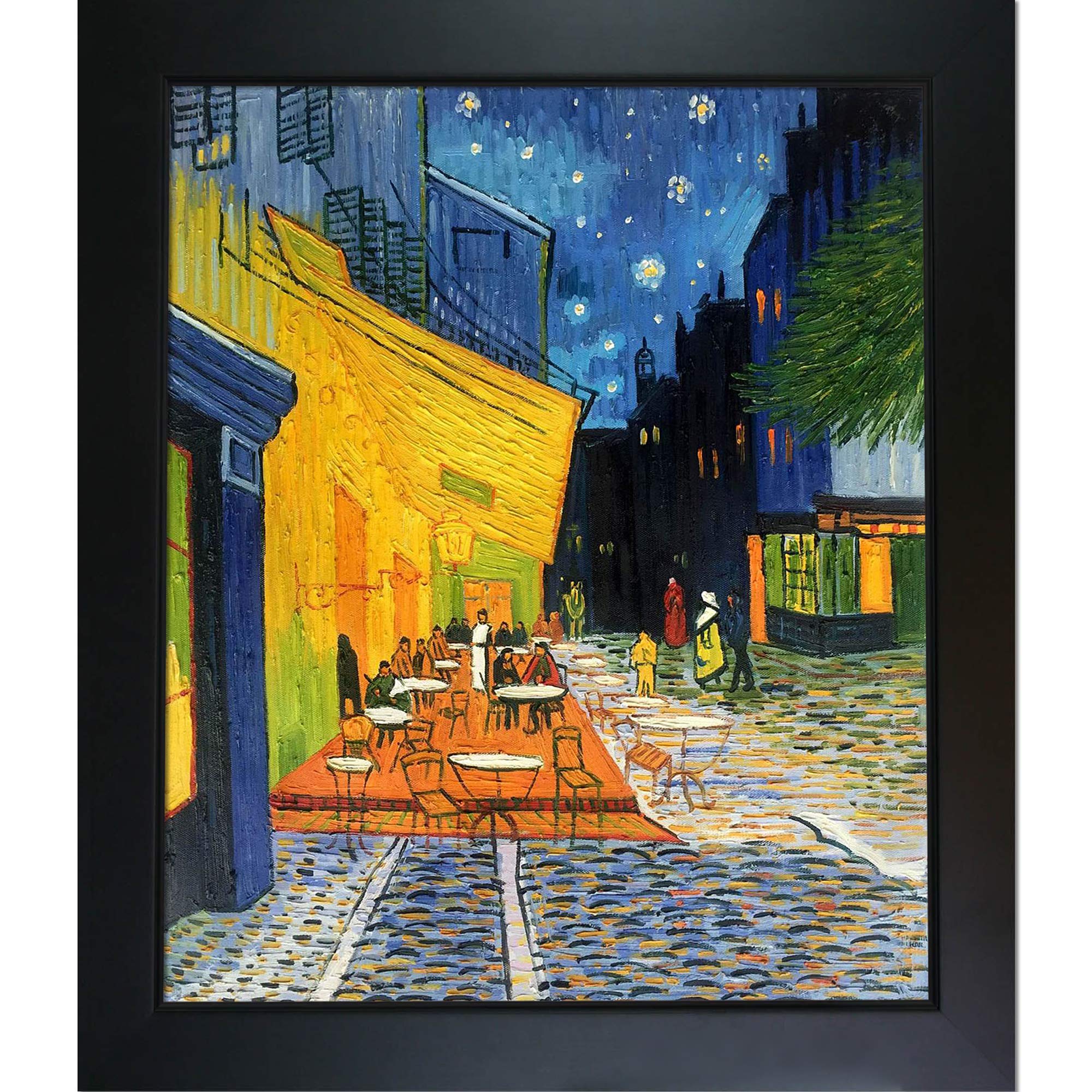 overstockArt VG415-FR-137B20X24 Vincent Van Gogh Cafe Terrace at Night 50cm by 60cm Framed Oil on Canvas｜global研究所