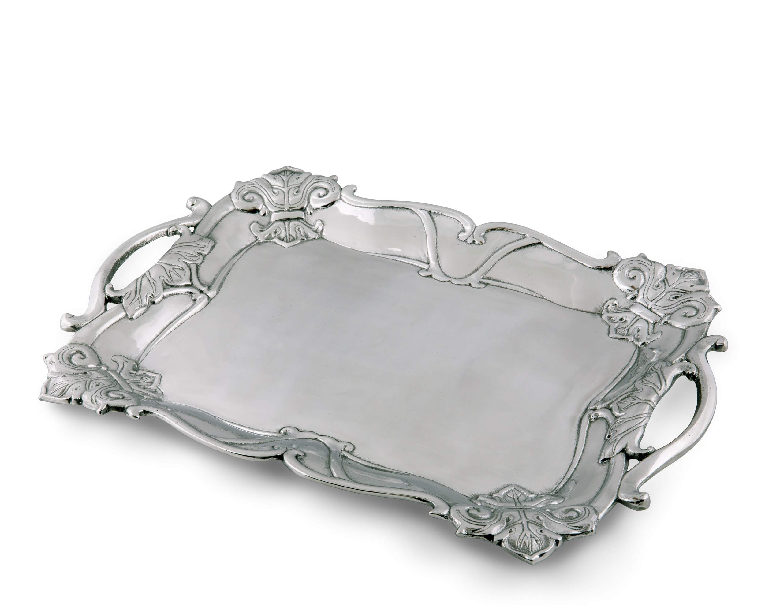 Arthur Court Fleur de Lis Rectangular Tray with Handles