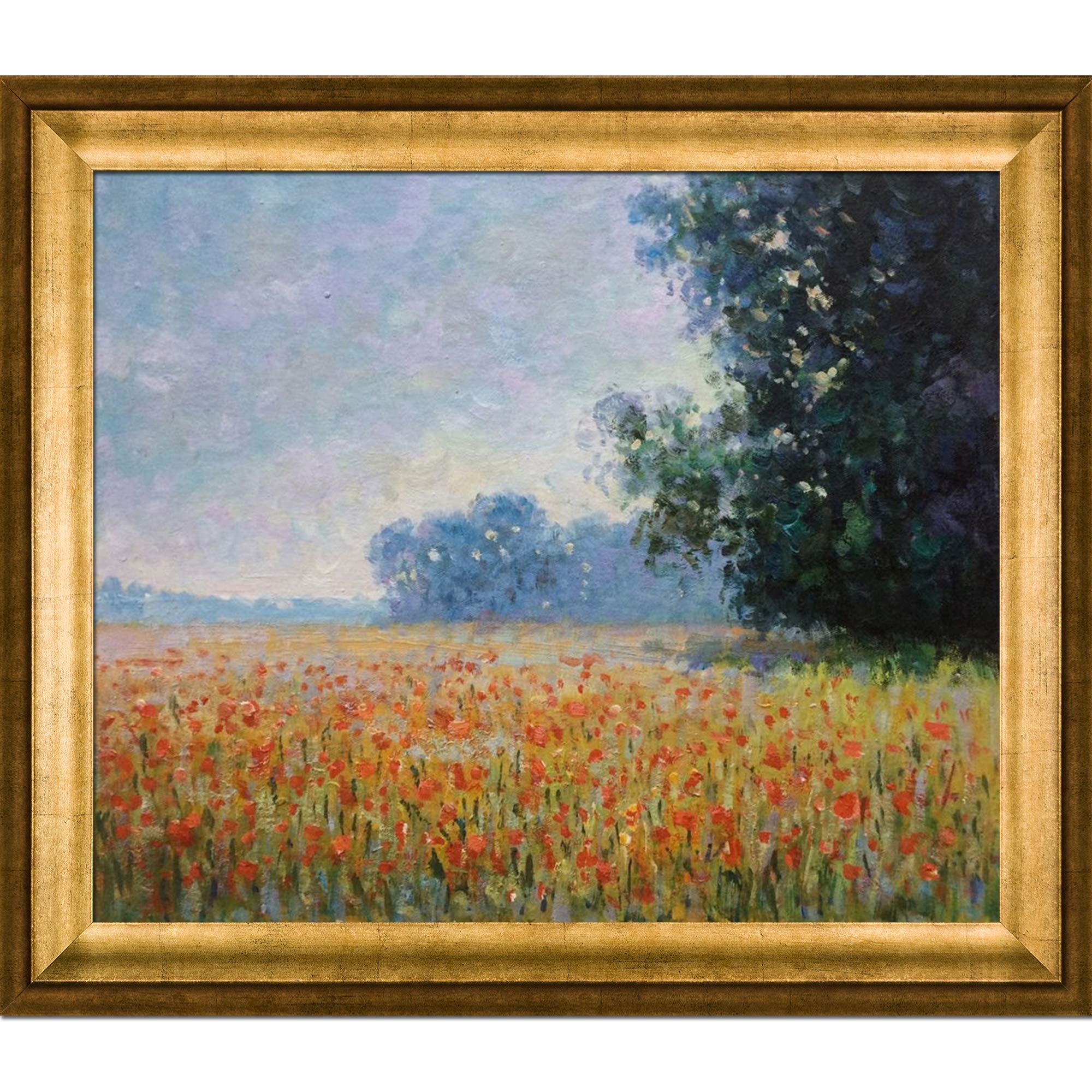 La Pastiche Oat Fields with Athenian ゴールドフレーム油絵 29インチ x 25インチ マルチカラー