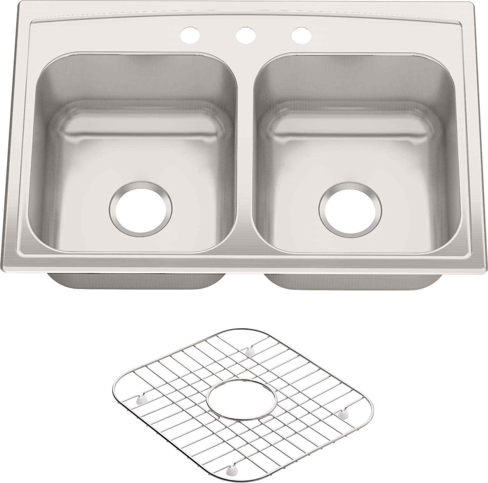 Kohler k-3847 ? 3 Toccata 33インチダブルトップマウントBasin 18ゲージステンレススチールKitc、 9.50 x 22.00 x 33.00 inches 3847-3-NA 1