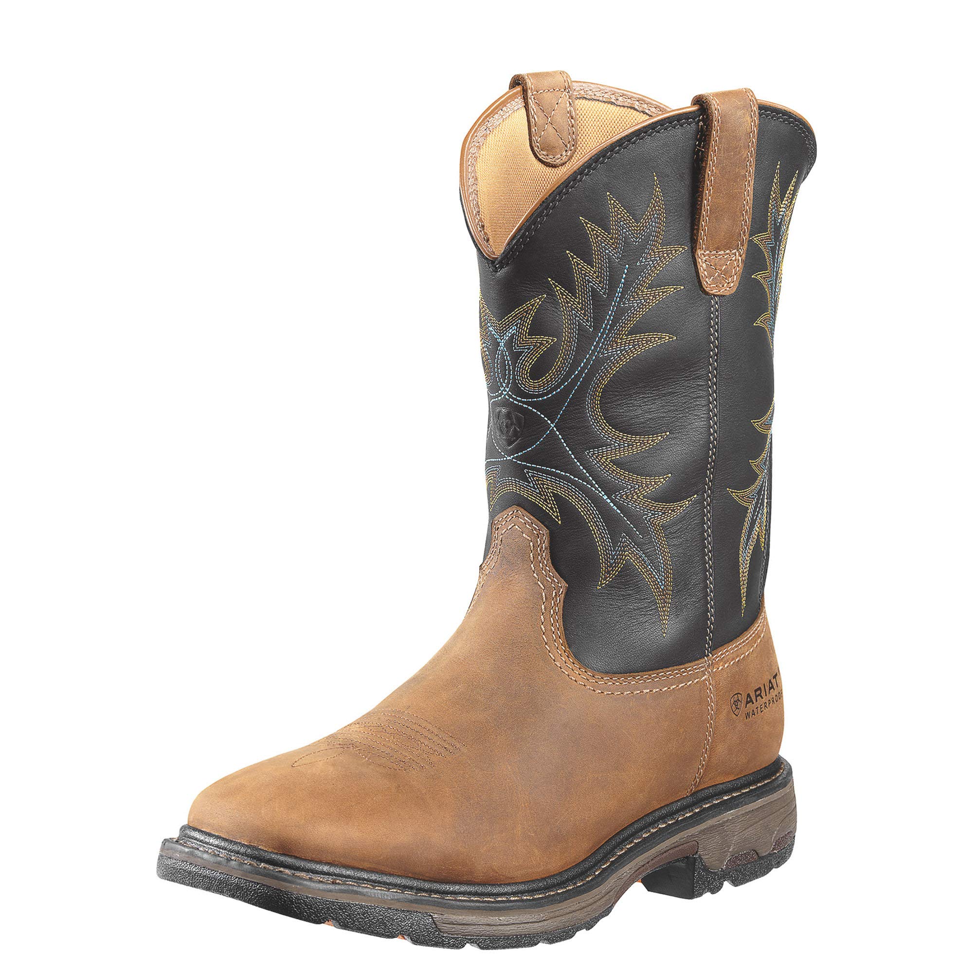 Ariat メンズ WorkHog ワイドスクエアトゥ 防水スチールトゥワークブーツ  熟成した樹皮  10.5 Wide