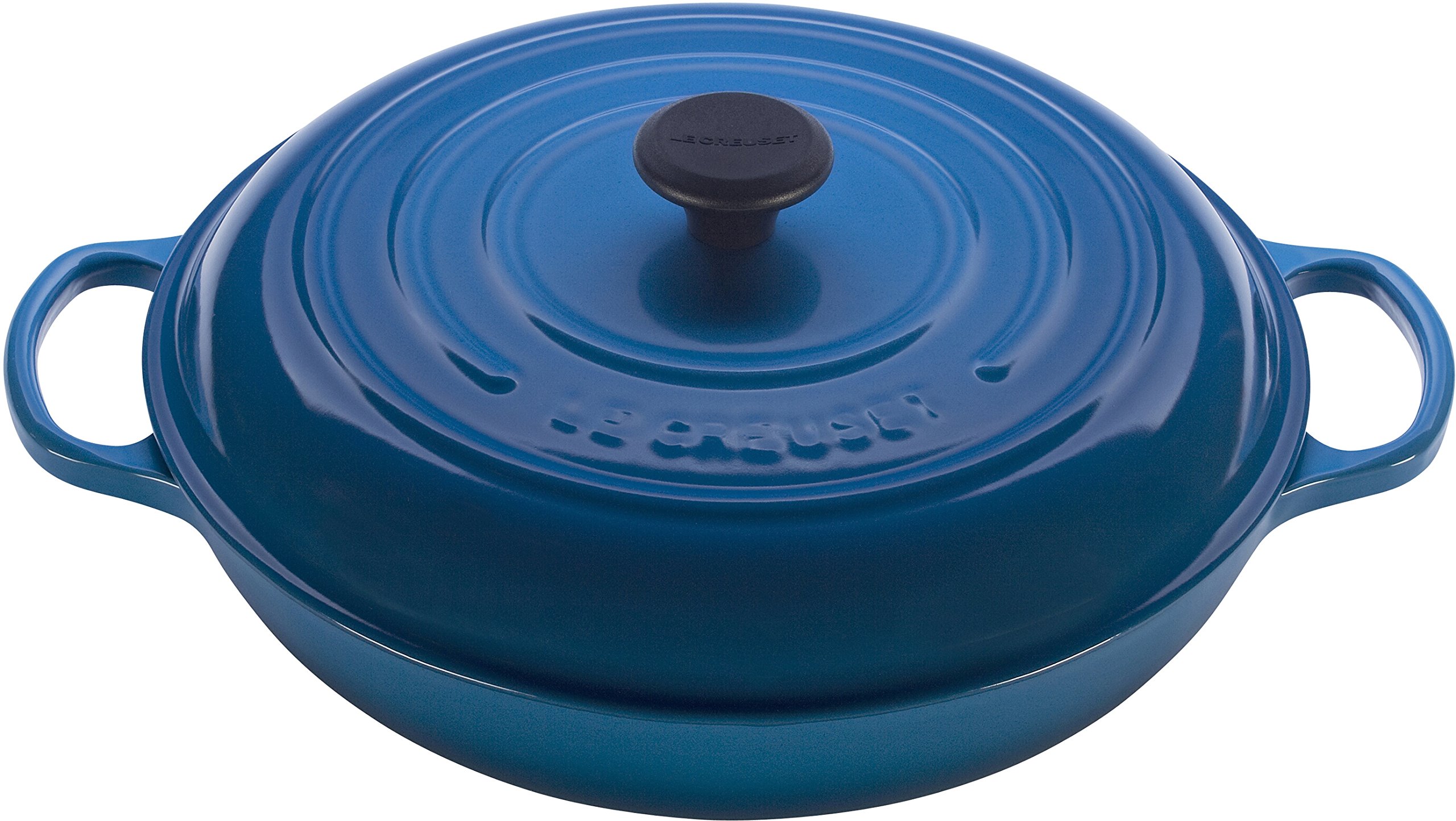 Le Creuset 特製エナメル製作鋳鉄製ブレゼ鍋 丸形 5クォート 5クオート 青み LS2532-3259