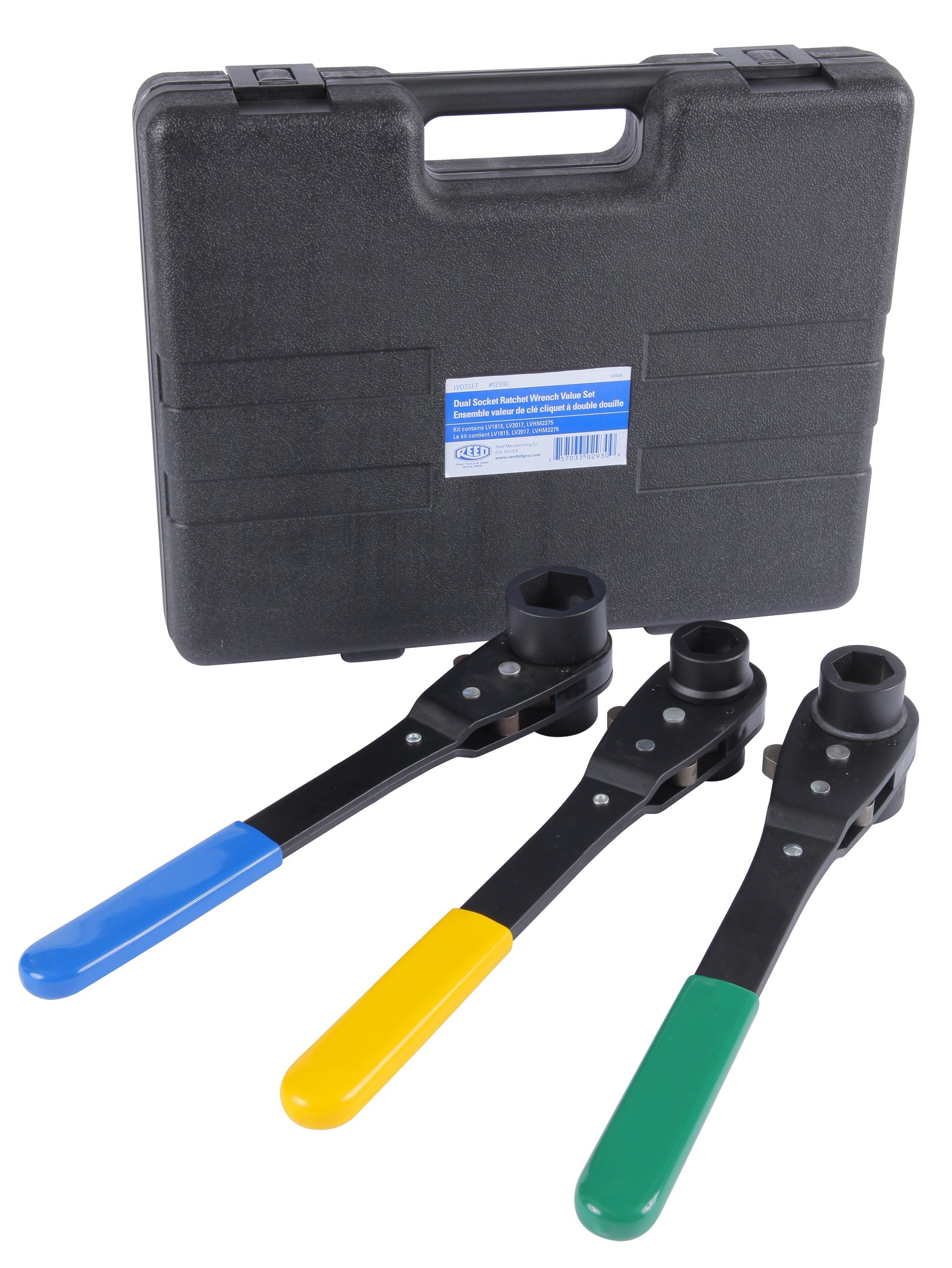 Reed Tool 02930 LVDSSET Value Line Thru-Bolt Dual Socket Ratchet Wrench Set by Reed Tool