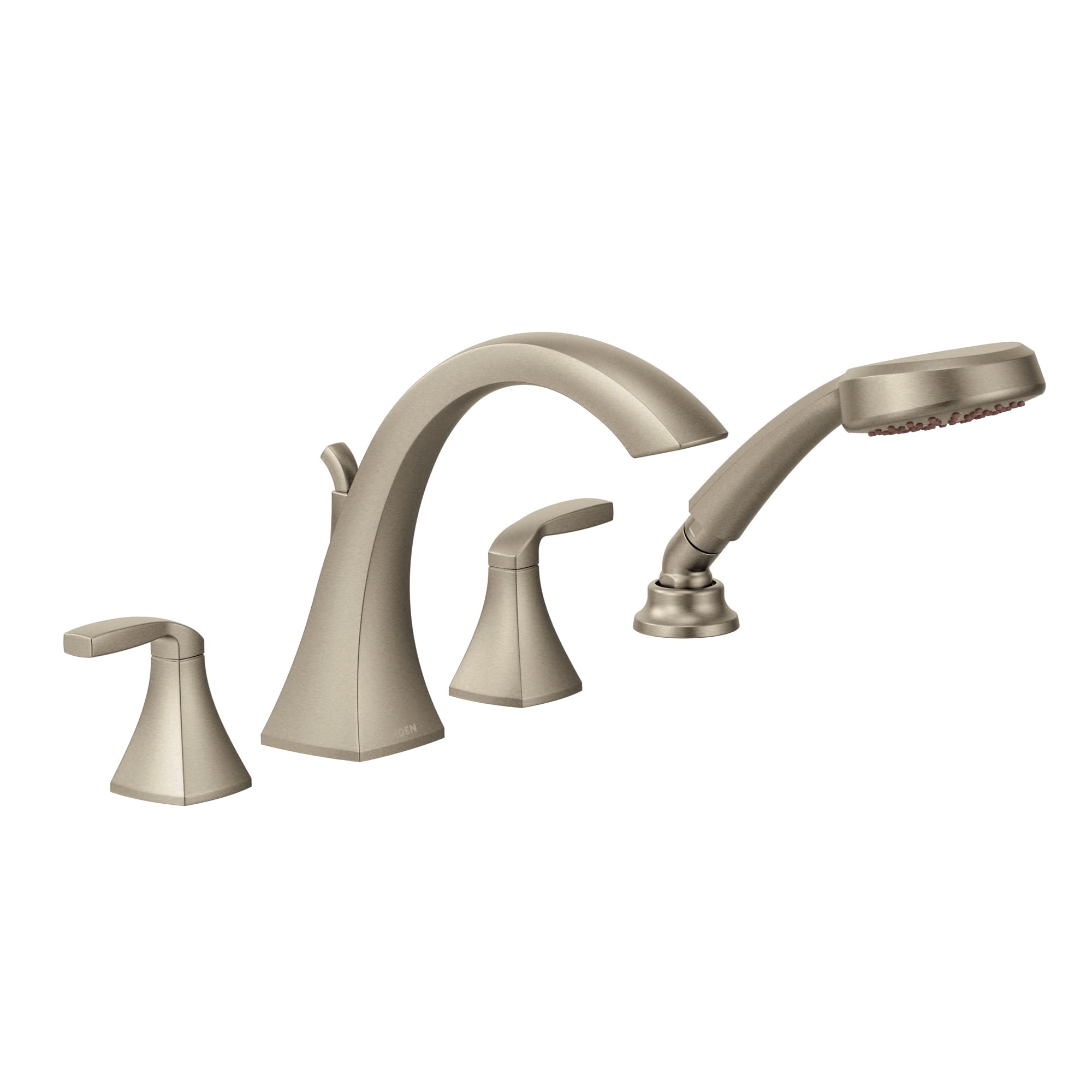 Moen T694BN Voss 2ハンドル デッキマウント ローマンタブ 蛇口トリムキット シングル機能ハンドシャワー バルブ必要 つや消しニッケル｜global研究所