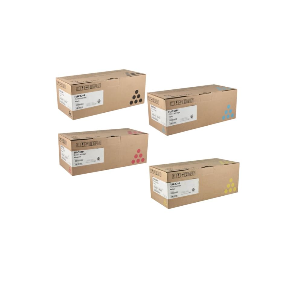 Genuine Ricoh SP C310HA 406475  406476  406477  406478  High Yield Toner Bundle Set SP C311N C312DN SPC312DN BCYM Sealed In Retail Packaging by Ricoh
