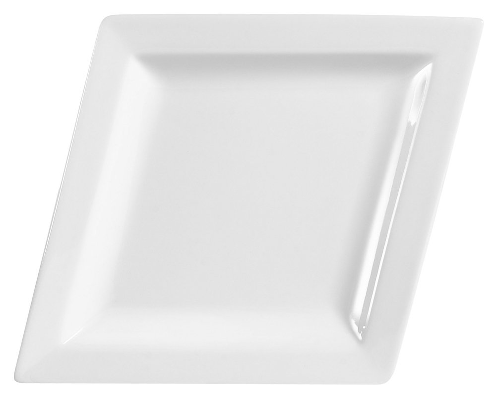 CAC中国ダイヤモンドスーパーホワイト磁器Platter 15-Inch by 11-1/2-Inch ホワイト DM-51