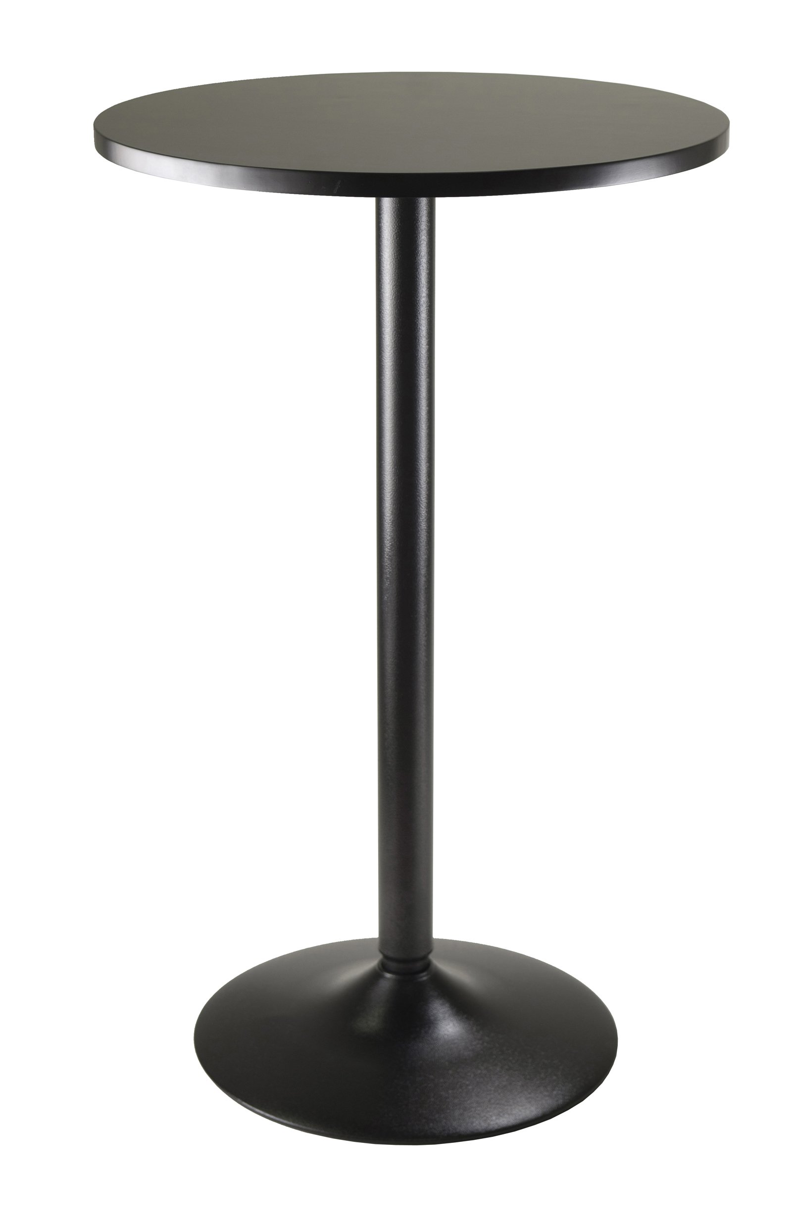 Winsome Obsidian Pub Table Round Black Mdf Top with Black Leg And Base - 23.7-Inch Top  39.76-Inch Height by Winsome