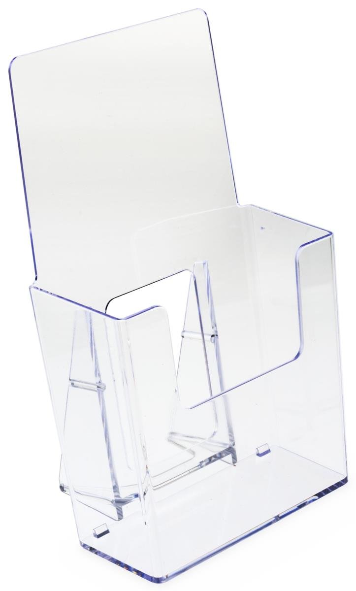 displays2goのセット60、クリアプラスチックパンフレットホルダーfor 4 W文学、slant-back Tabletop Leaflet Dispensers withローカットフロントパネル(brsd40 )｜global研究所