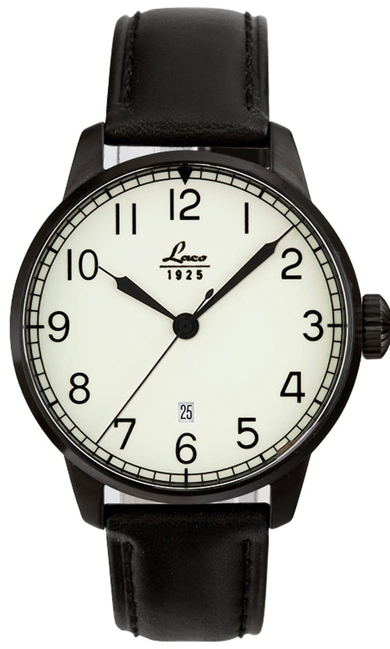 Laco Casablanca メンズ アナログ 自動巻き 腕時計 レザーブレスレット 861776 ブラック モダン