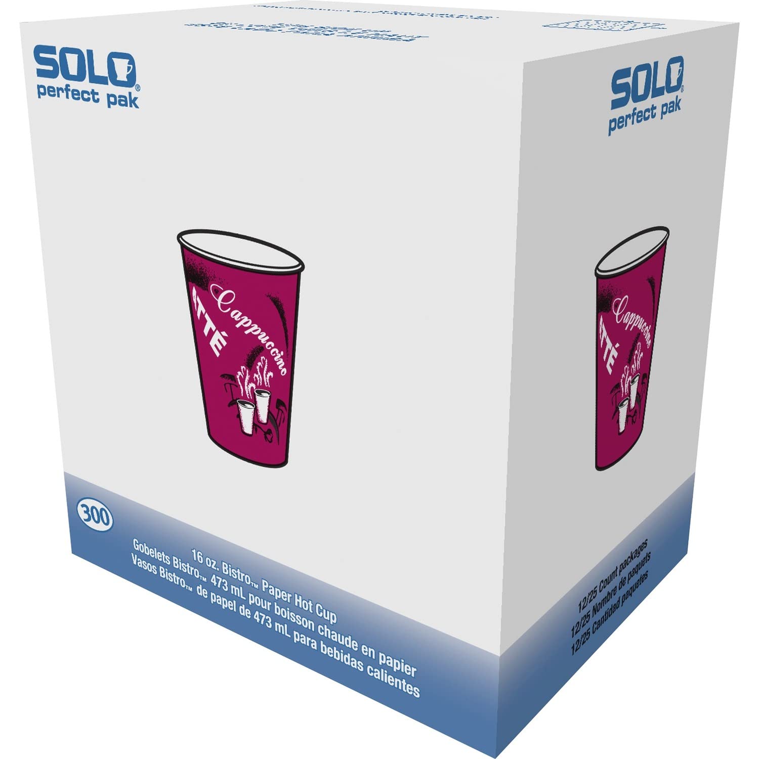 SOLO OF16BI-0041 Single-Sided Poly Paper Hot Cup 16 oz. Capacity (Case of 300) by Solo Foodservice