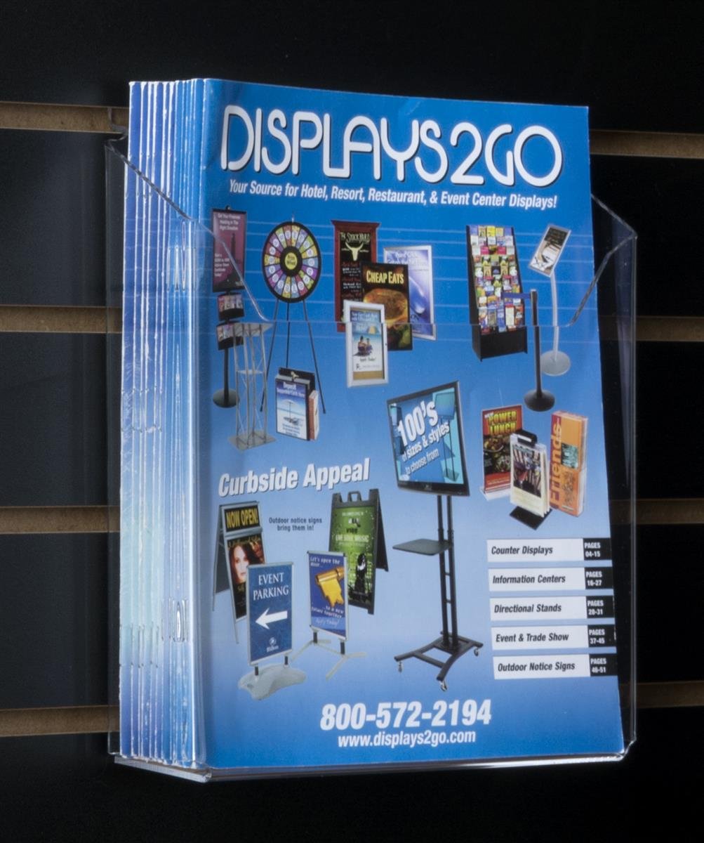 displays2go 8.5 X 11 Slatwall Single Pocket文学/マガジンホルダー、8のセット、アクリル( slw85 )｜global研究所