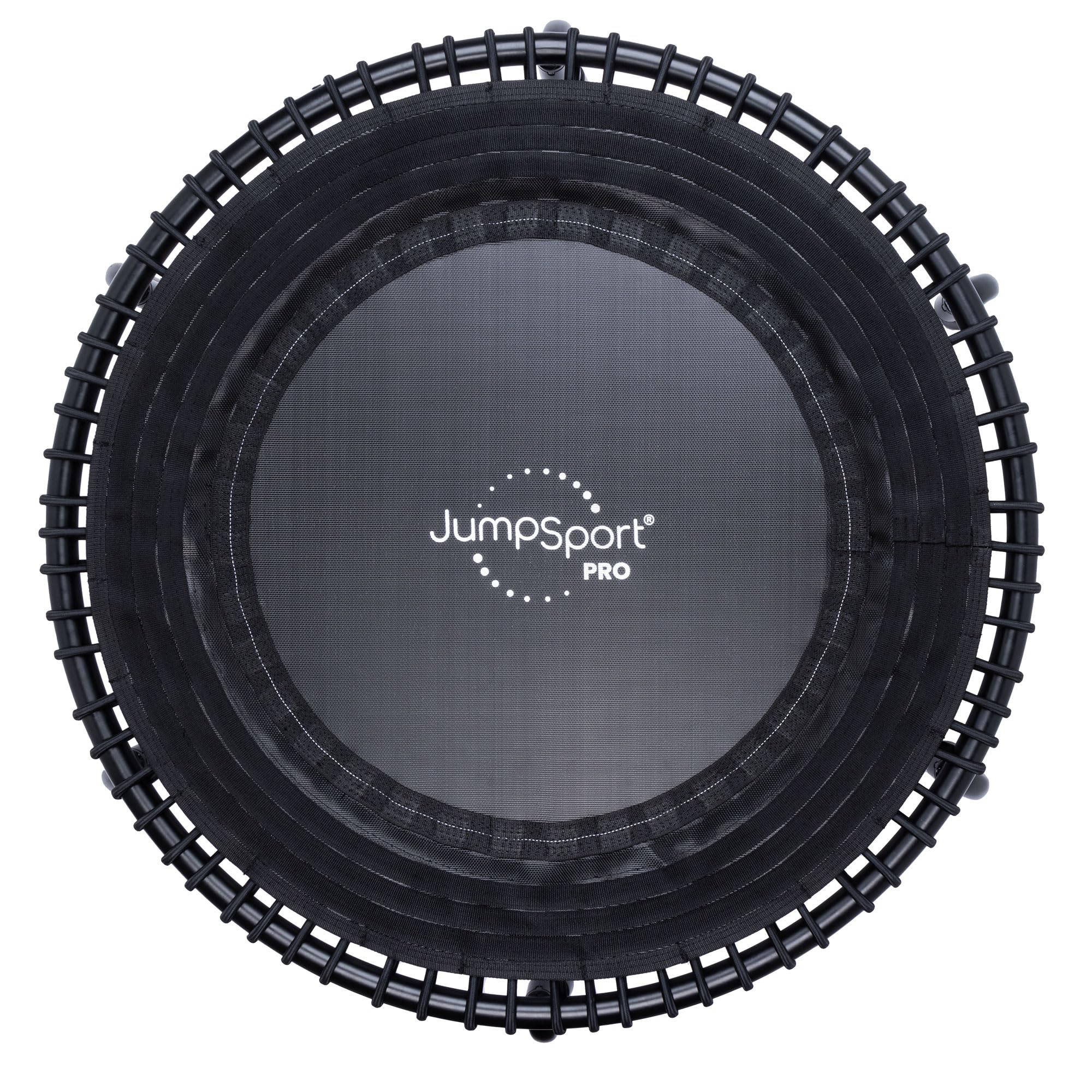 JumpSport 350 PRO | フィットネストランポリン | プロフェッショナルチョイス | ip アーチ形脚 | 森閑としたで安全性のある、好いたらしいなバウンス | 特性と耐久性に目覚ましいじろじろ見る | ヴィデオディスク1枚、メタリックチャコール、39inひな形、32.5inスコートつや消しに4枚のワークアウトビデオが含まれていま
