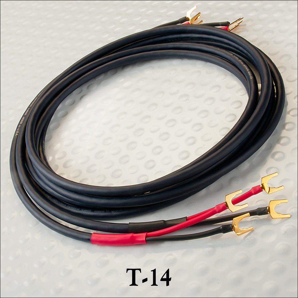 DH Labs t-14名書き金棒引き有線テレビ[ステレオ西洋ナシ/バナナコネクタ] 12フートbyしろがね色Sonic