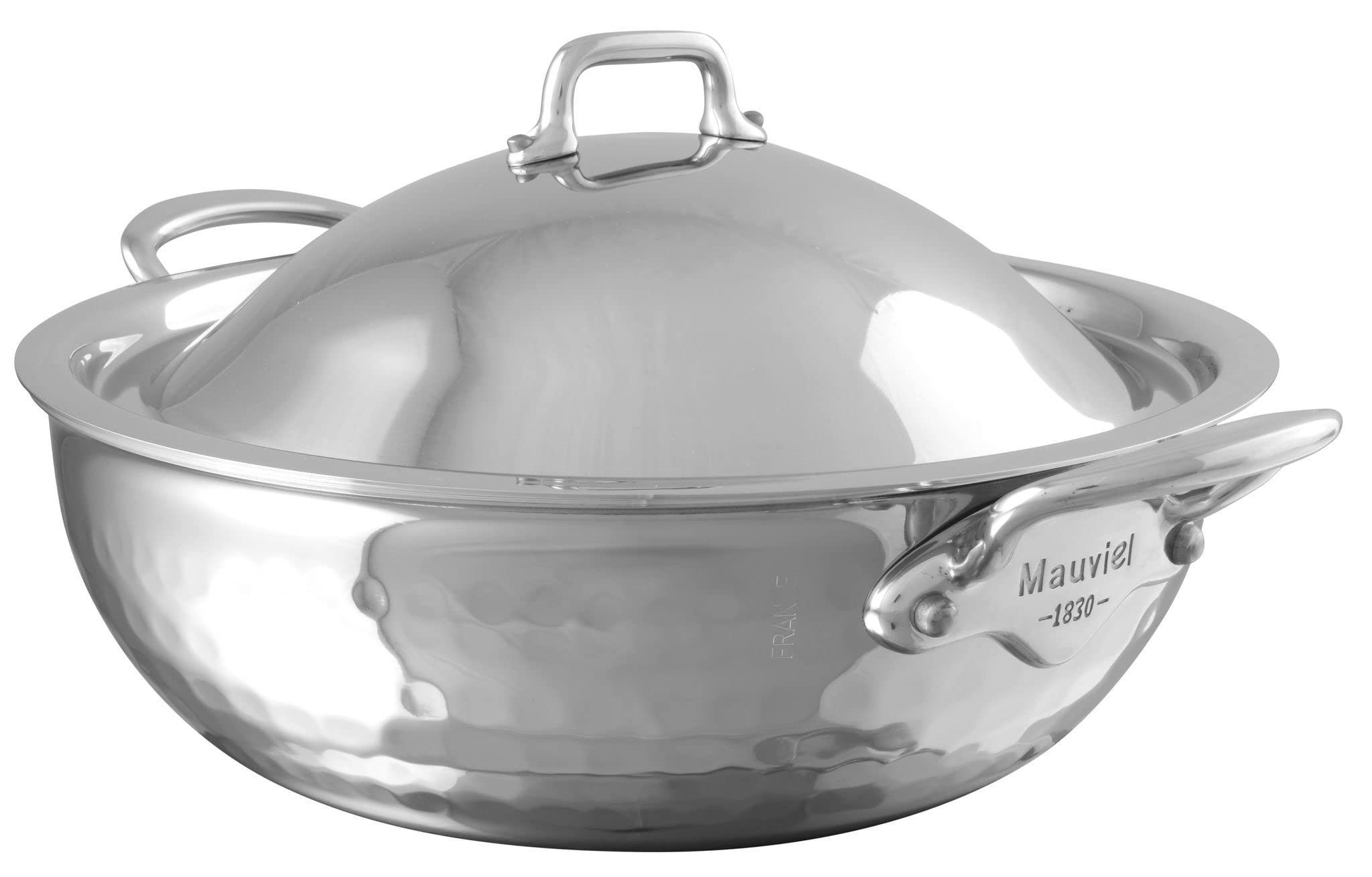 MAUVIEL 1830 M'elite ハンマードステンレス キャセロール 20cm フタ付 527221 527221