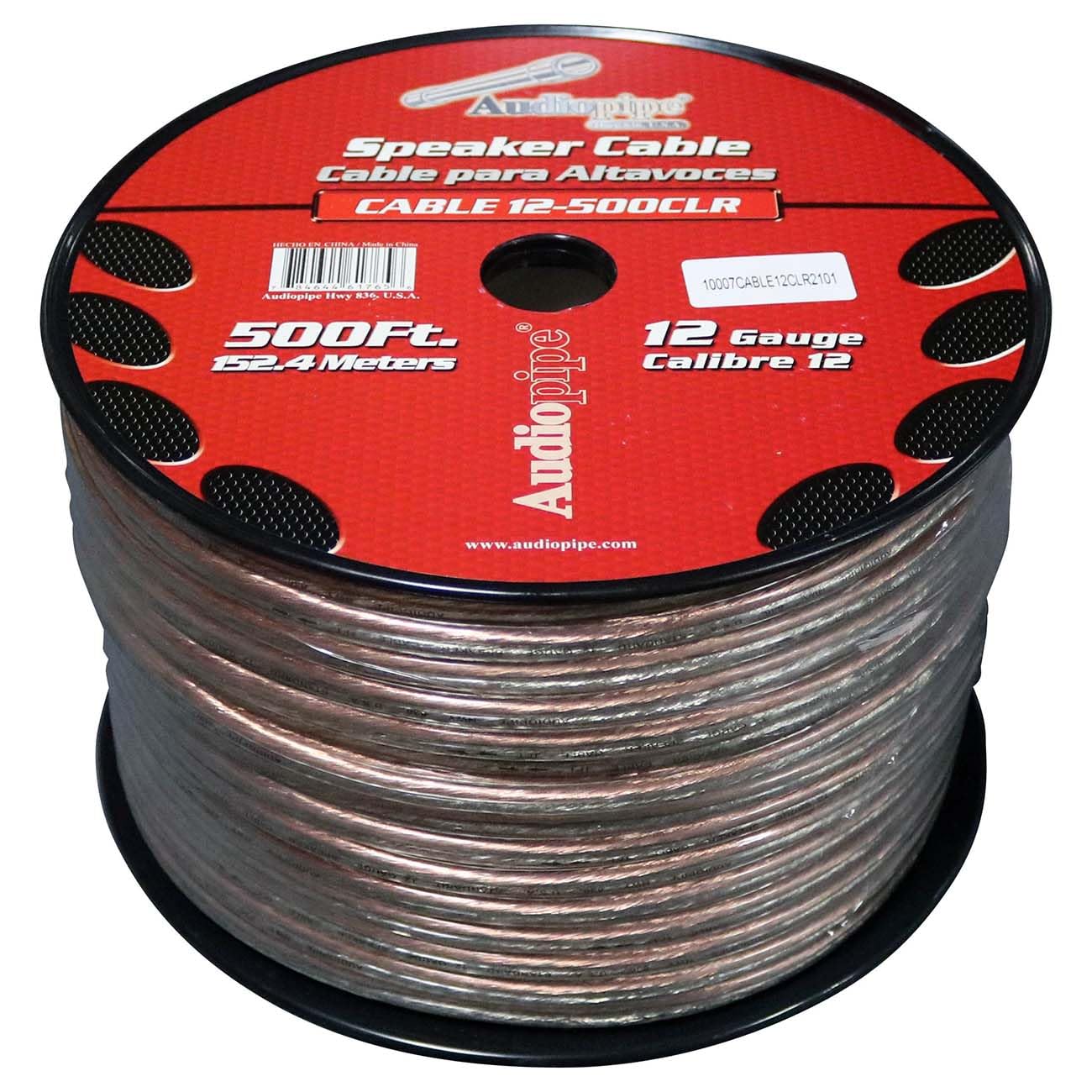 AUDIOP CABLE12BLACK 12 Gauge 500 ft. Spool Speaker Cable Red and Black