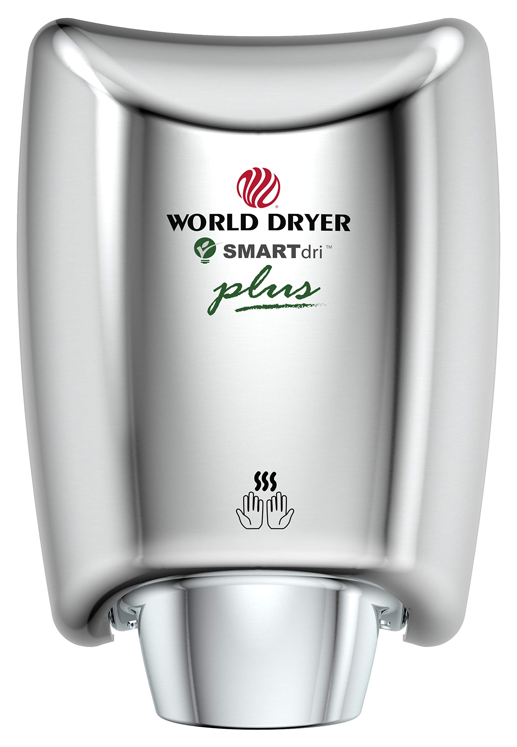 World Dryer K-972P SMARTdri Plus 高効率インテリジェント自動ハンドドライヤー ハンドドライヤー 光沢ステンレススチール シングルポートノズル 110-120V
