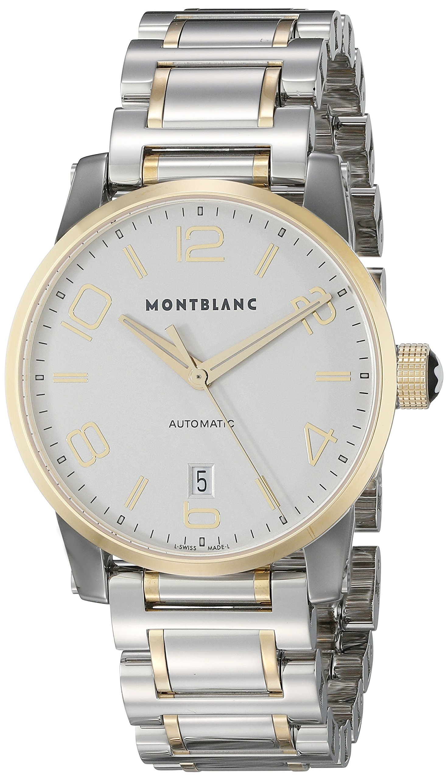 Montblanc Timewalker逢い引き自動小銃メンズスチールイエローゴールドスイスウォッチ106502