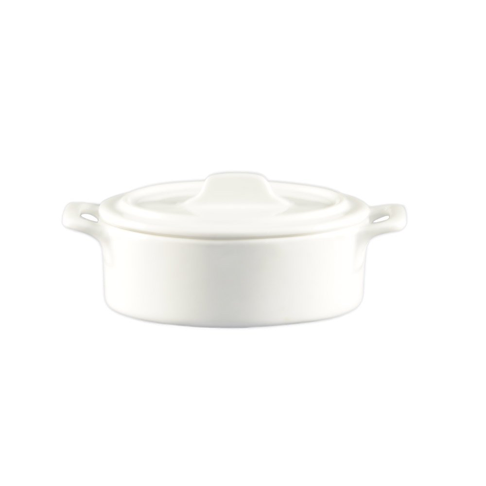 CAC中国スーパーホワイト磁器グルメオーバルJar with Lid and 2ハンドル 5-1/2 by 3-3/4 by 2-7/8-Inch 6-Ounce ホワイト GMJ-5|global研究所