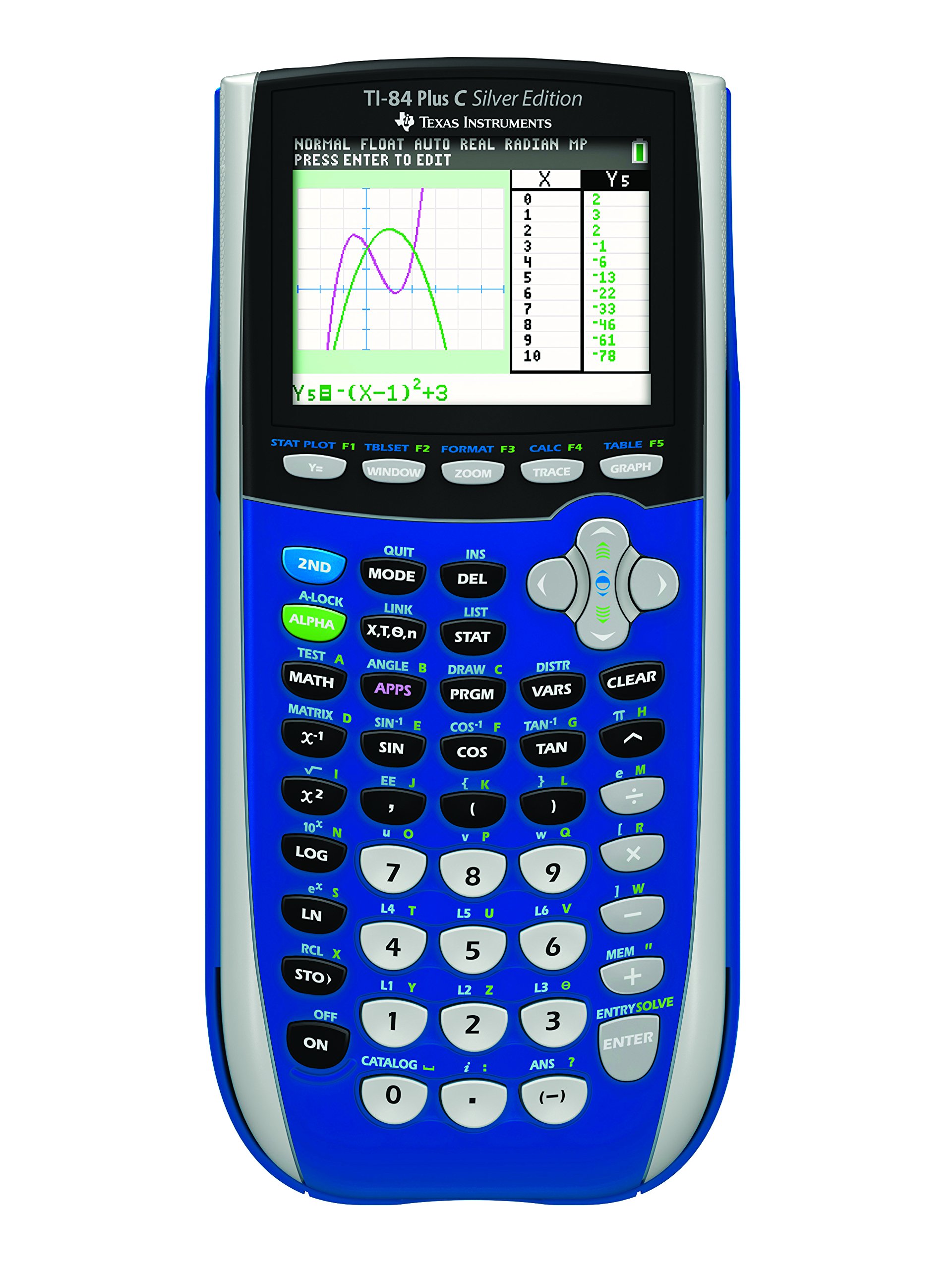 Texas Instruments TI-84 Plus C しろがね色～版 色つや見せびらかす付き添い人グラフ記録数えること機 (青) [並行輸入品]