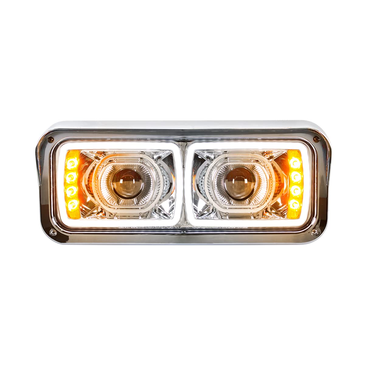 United Pacific 31155 ユニバーサル 4インチ x 6インチ モジュラー クローム LED プロジェクションヘッドライト LEDウィンカー&100LEDポジションライトバー - 助手席用 1パック 43,630円