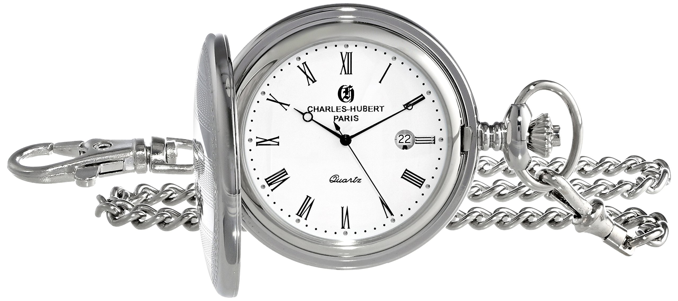 Charles-Hubert Paris 3914 Stainless Steel Quartz Pocket Watch｜global研究所