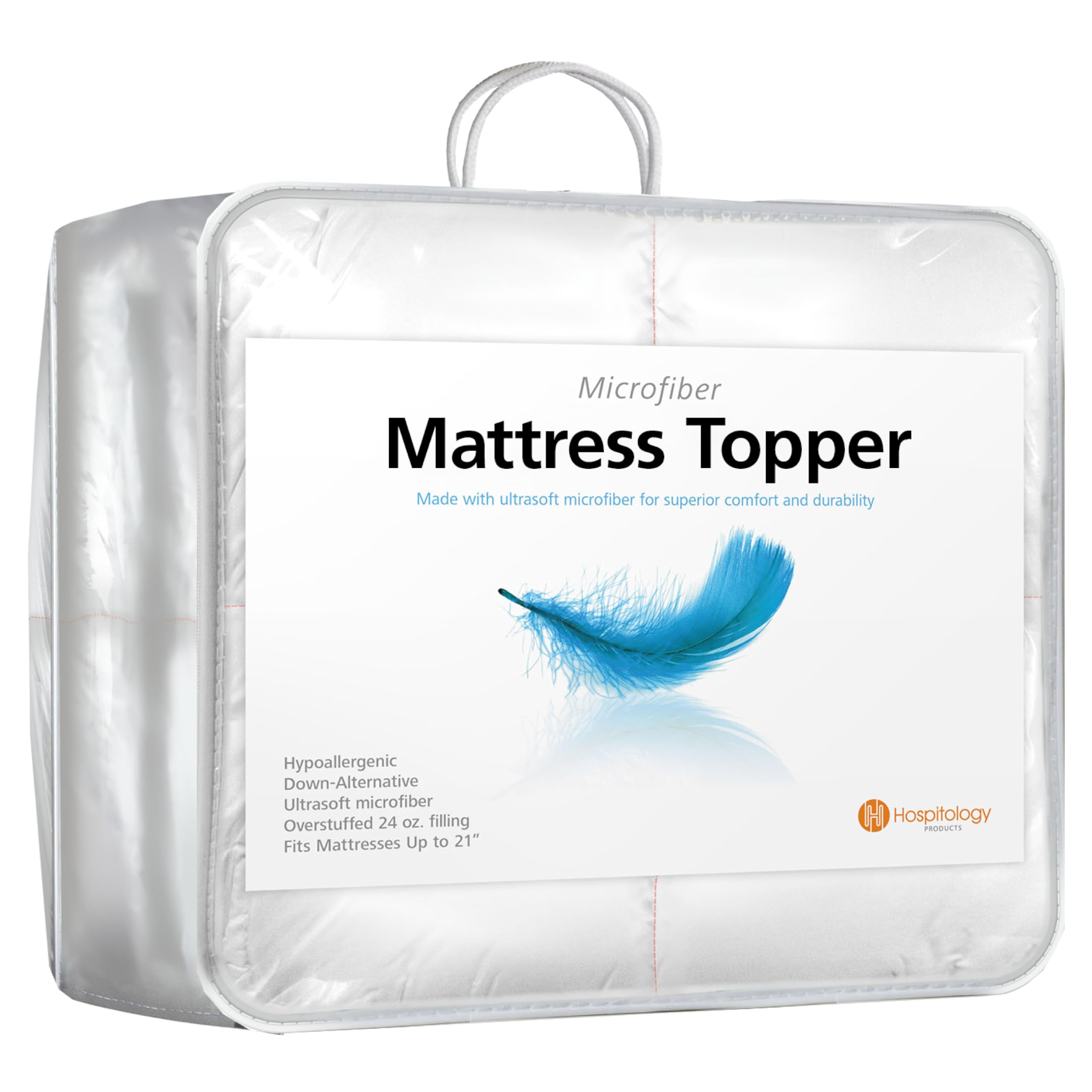 HOSPITOLOGY PRODUCTS 低揺りうごかす性 マットレス押しかぶせる - 端っこ物 - 奥行きのある衣嚢 - グースダウン入り替わりピロートップ マットレストッパー 皇后陛下 - 幅60in x 長さ80in