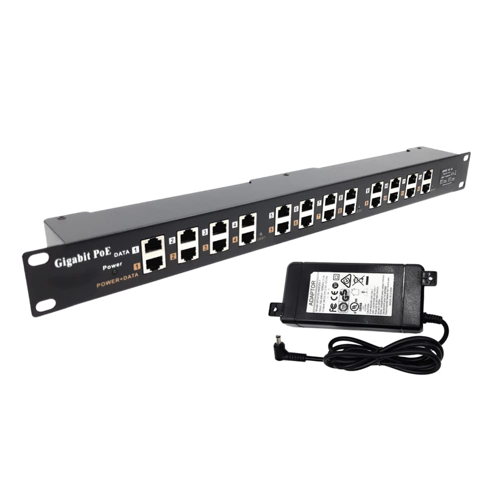 PoE Texas GPOE-12AB-48v120w | Gigabit 12 Port Power Over Ethernet Injector Passive POE for 802.3af Devices