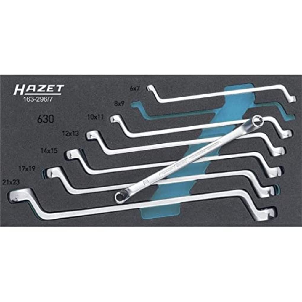 HAZET(ハゼット) 163-296/7 ダブルリングレンチセット 7本組 眼鏡鍵 手道具仕掛ける 労働者階級遣りかた